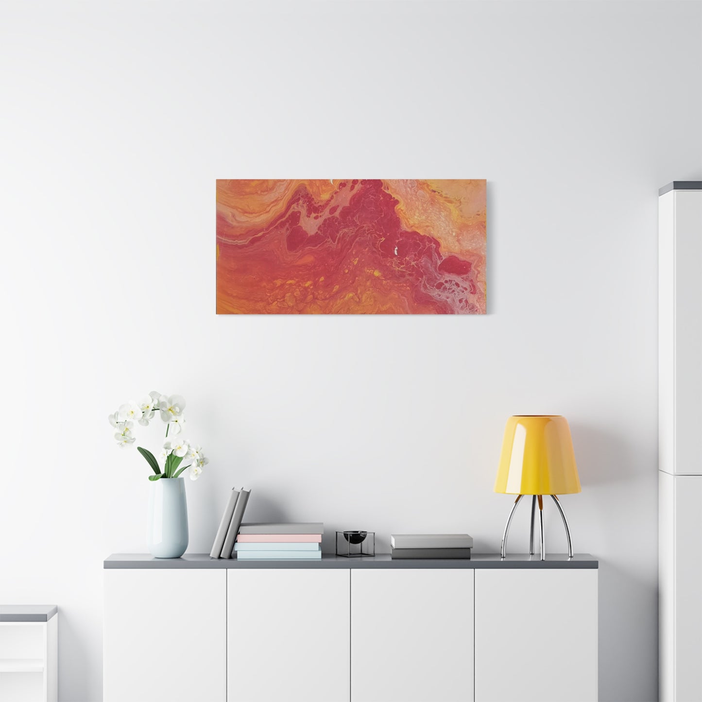 Abstract Pepto Popured - Sunset Swirl Matte Canvas Art - Stretched 1.25"