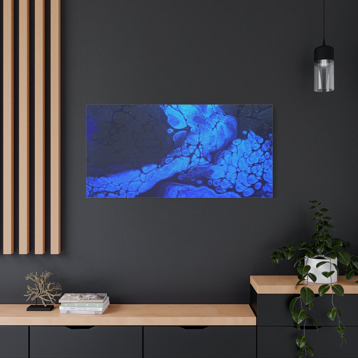 Abstract Blue Ocean Canvas Print — Matte Stretched Wall Art