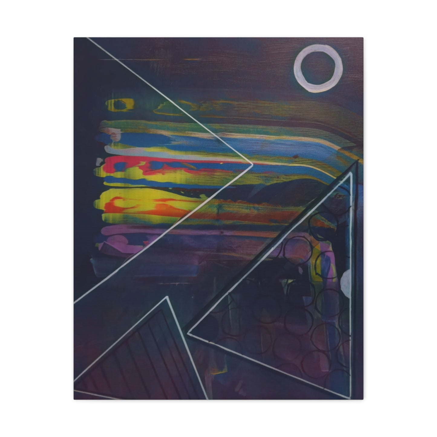 Abstract Geometric Canvas Art - 2025 astronomy – Colorful Drip Triangle Stretched Canvas