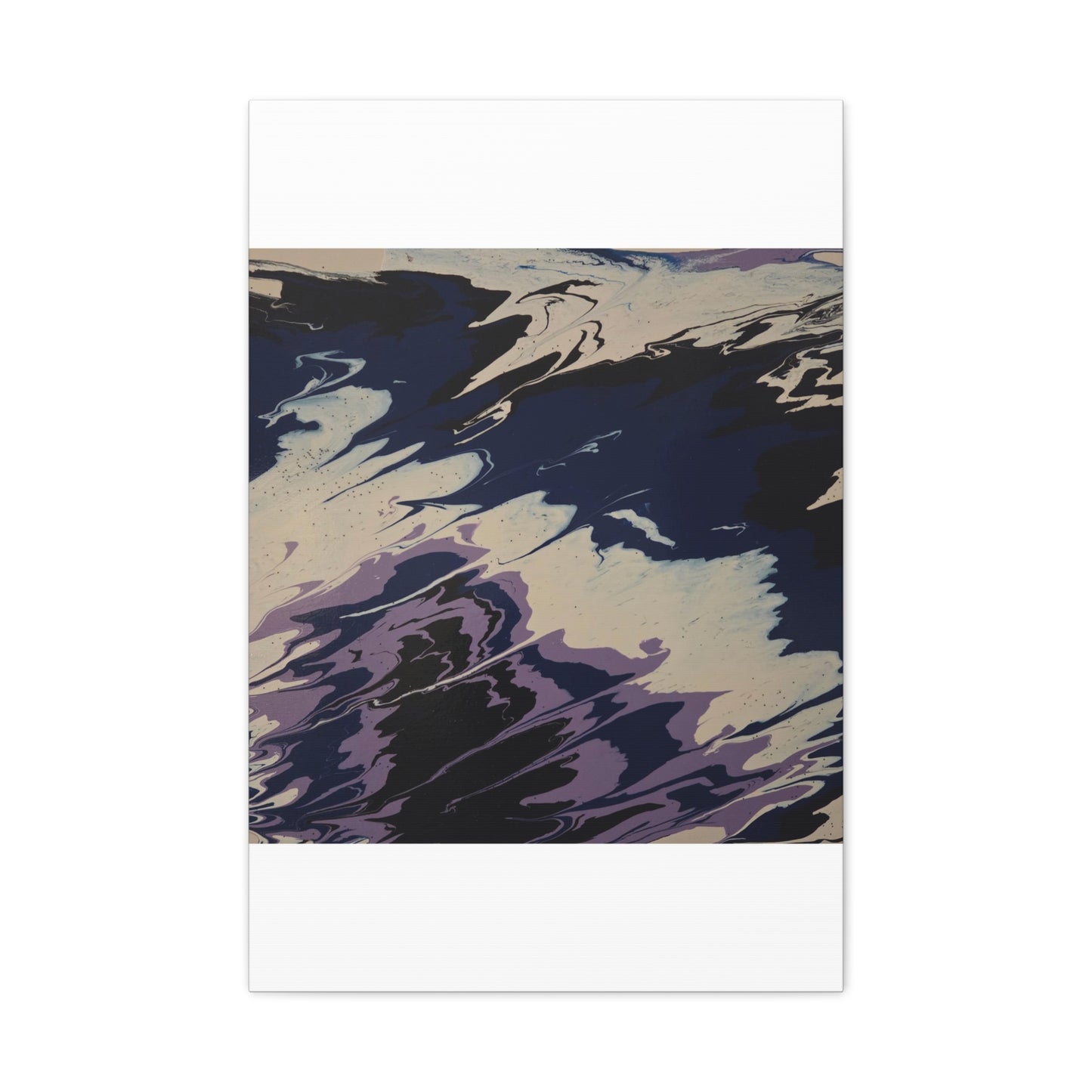 Abstract Navy & Lavender Wave Matte Stretched Canvas (1.25")