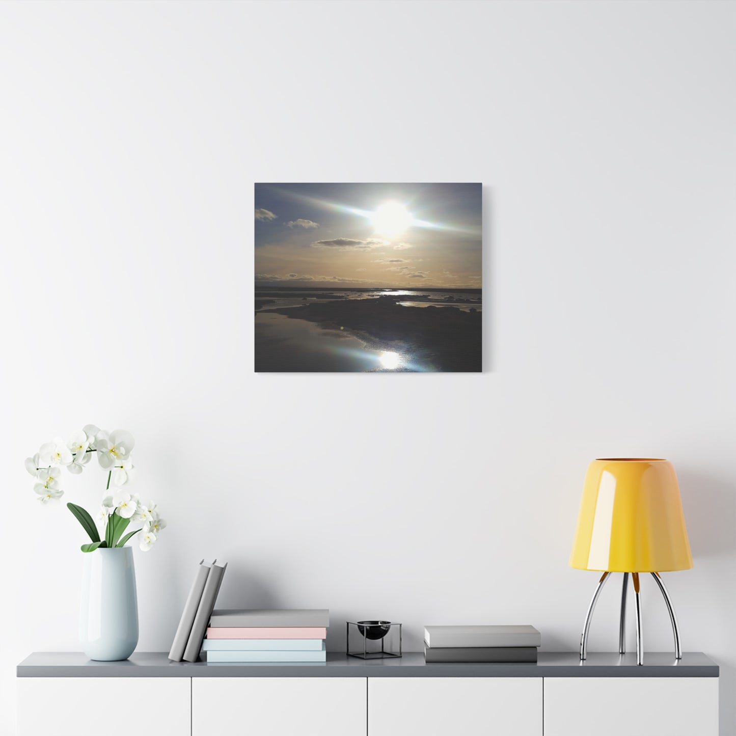 Sunlit Coastal Reflection (don edwards preserve)Canvas Print — Matte Stretched Wall Art