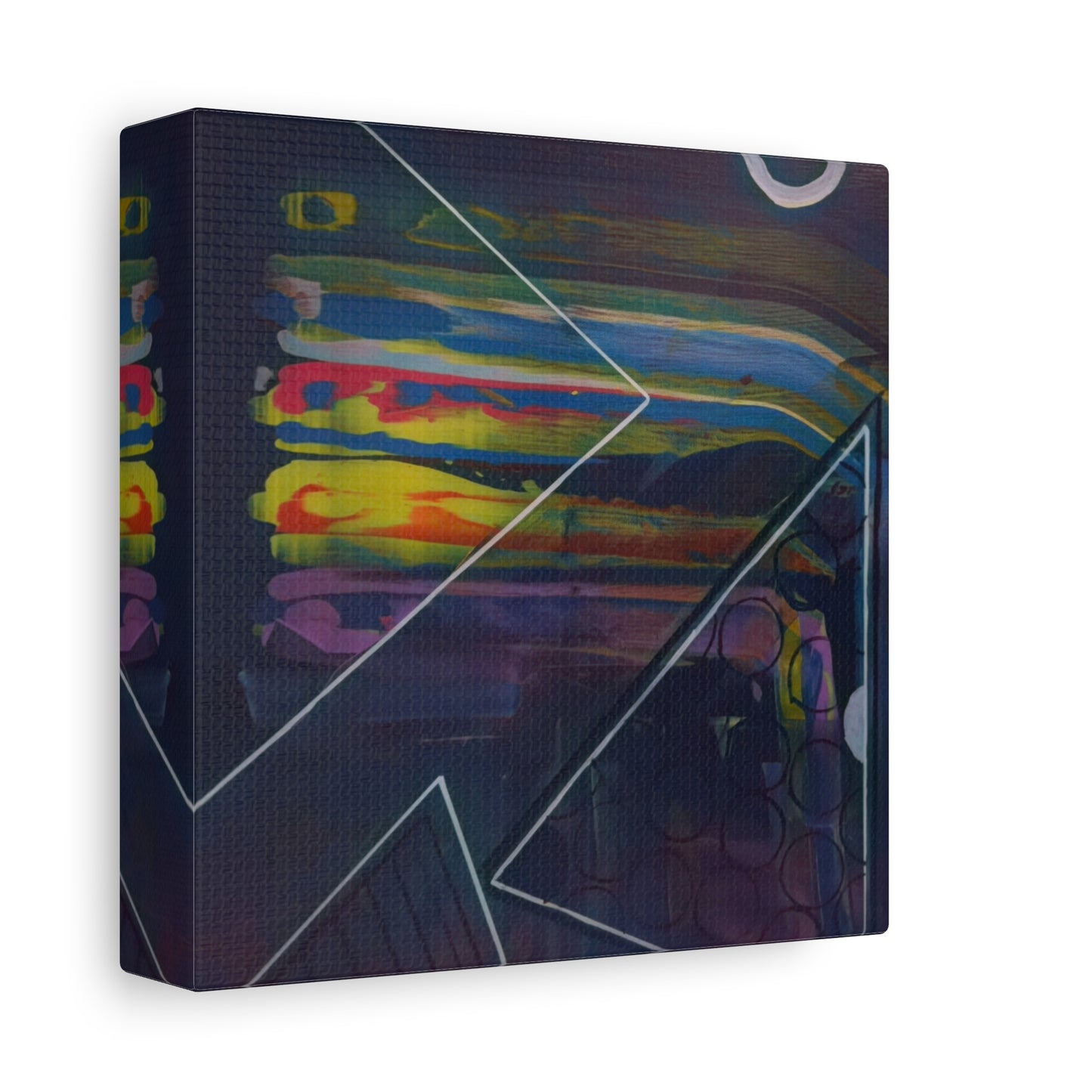 Abstract Geometric Canvas Art - 2025 astronomy – Colorful Drip Triangle Stretched Canvas