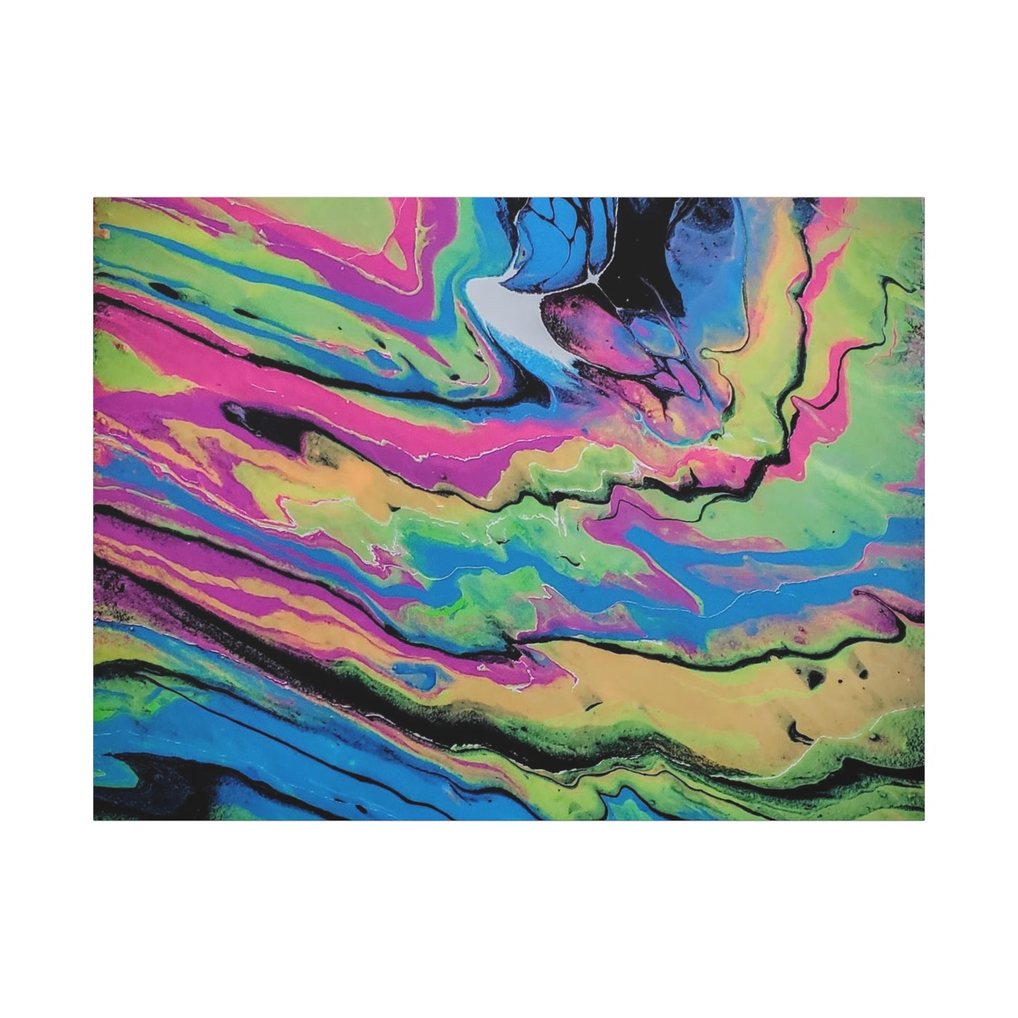Abstract Neon Fluid Art Canvas Print — Vibrant Psychedelic Wall Decor