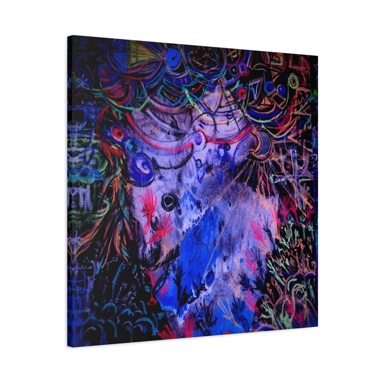 soul_extractions - Abstract Neon Canvas Art - Vibrant Psychedelic Wall Decor