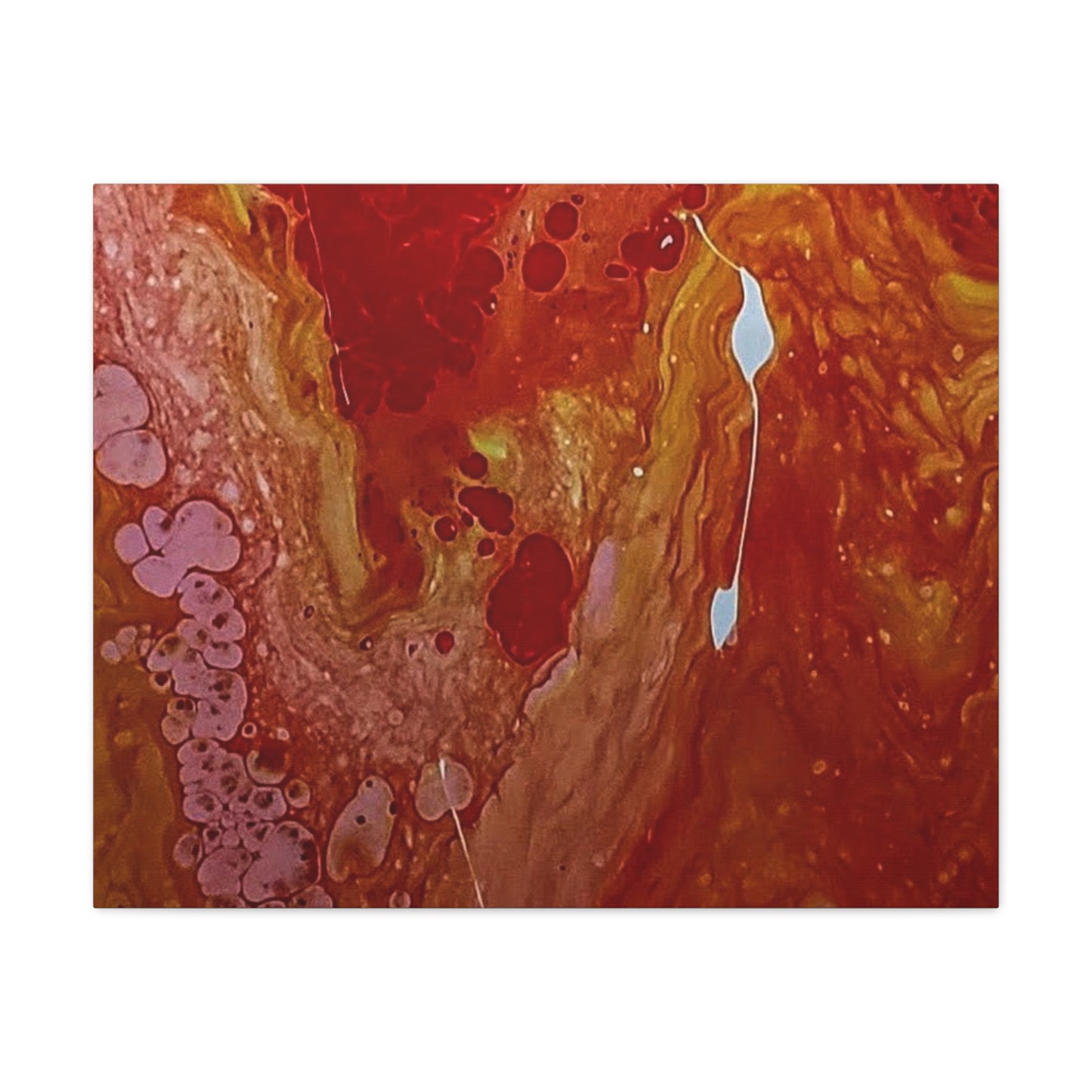 Abstract Red Fluid Art Canvas Print — Matte Stretched Wall Art
