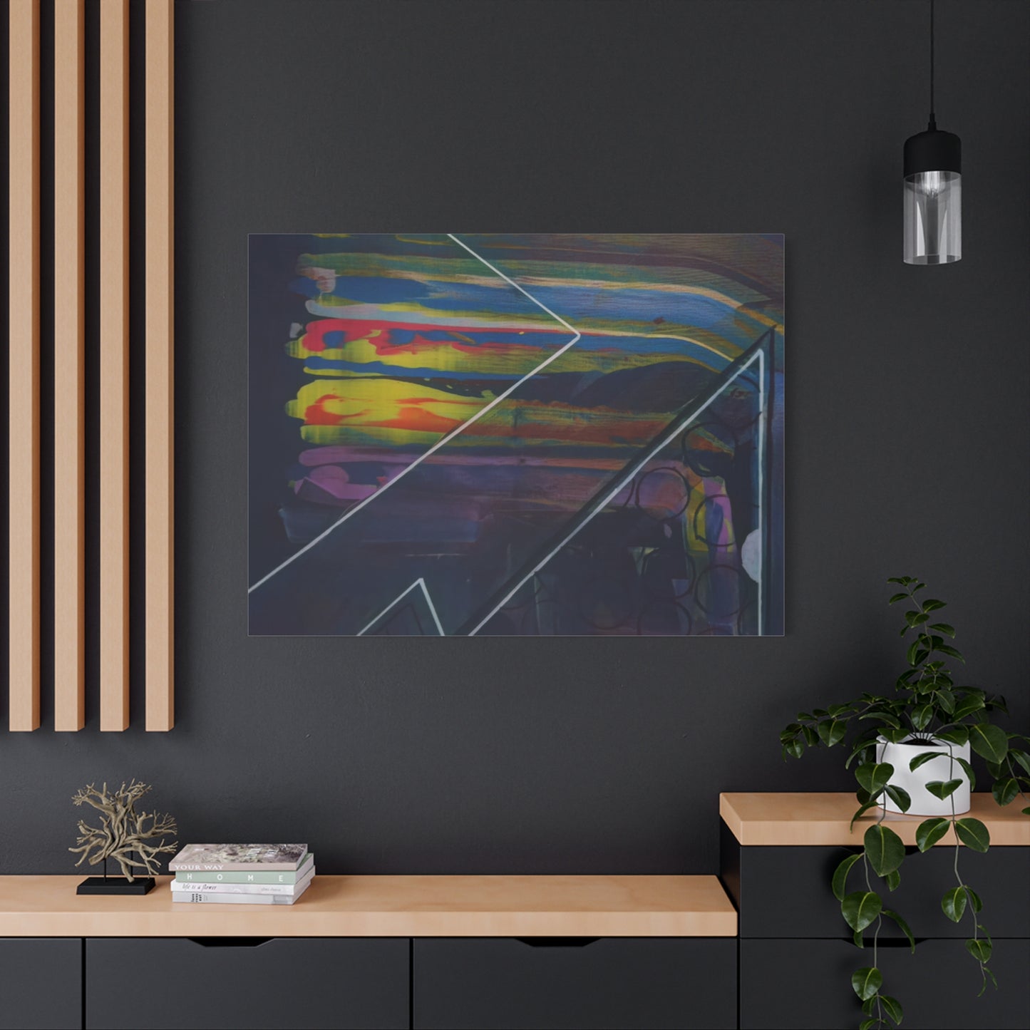 Abstract Geometric Canvas Art - 2025 astronomy – Colorful Drip Triangle Stretched Canvas