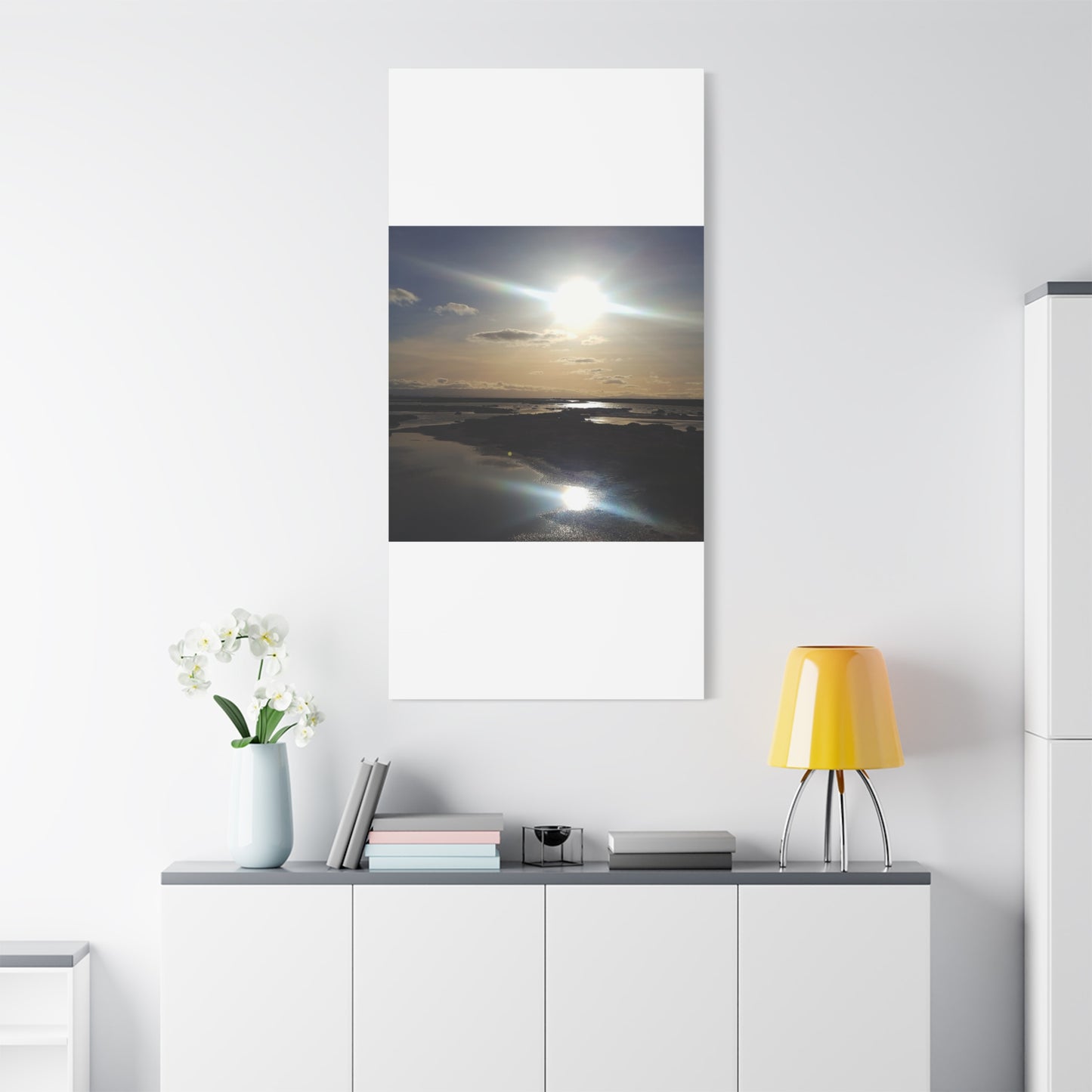 Sunlit Coastal Reflection (don edwards preserve)Canvas Print — Matte Stretched Wall Art