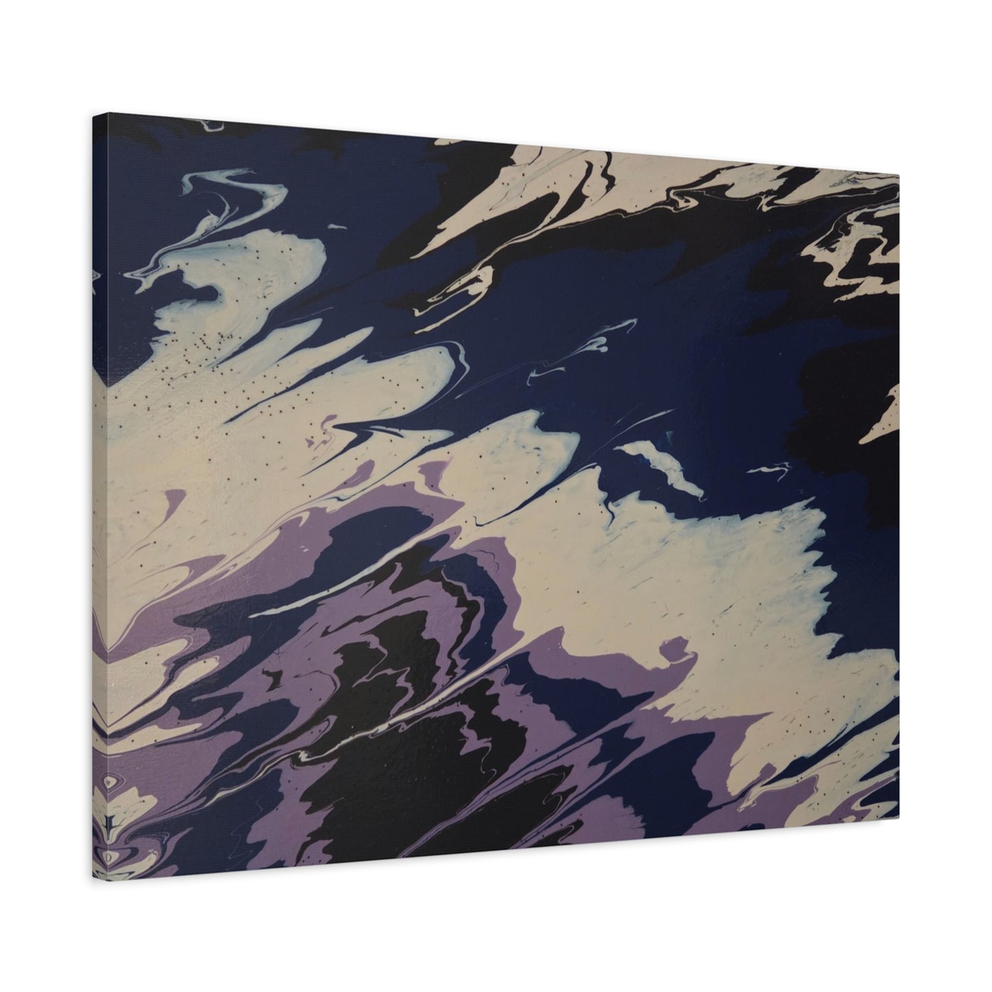 Abstract Navy & Lavender Wave Matte Stretched Canvas (1.25")