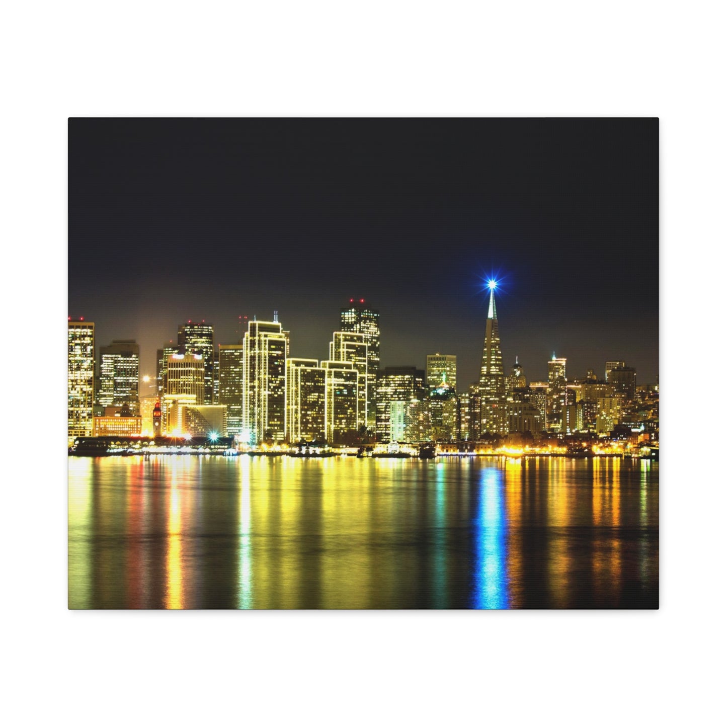 San Francisco Night Skyline Matte Canvas Print — Stretched 1.25"