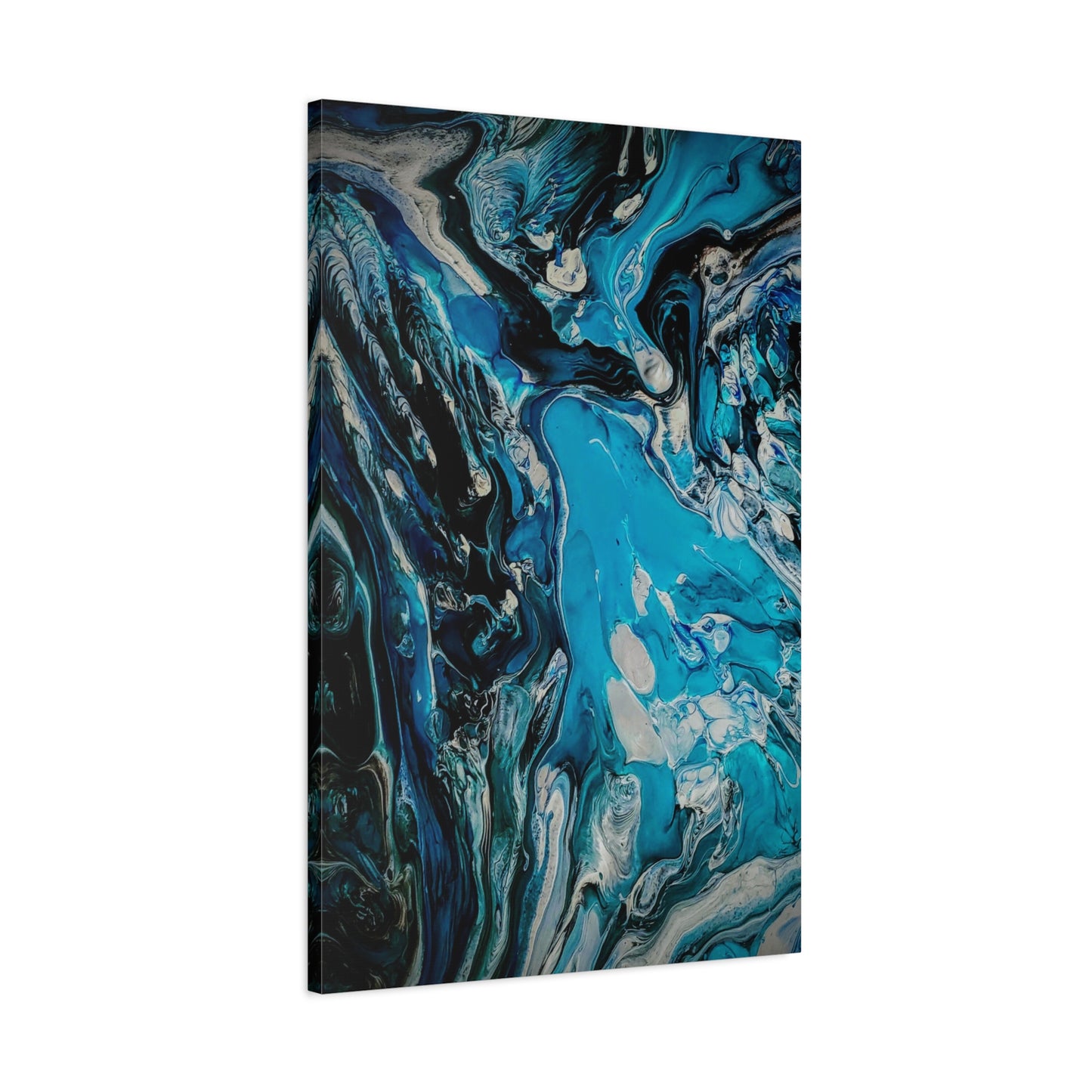 Blue Ocean Abstract Matte Canvas Print — Stretched Wall Art