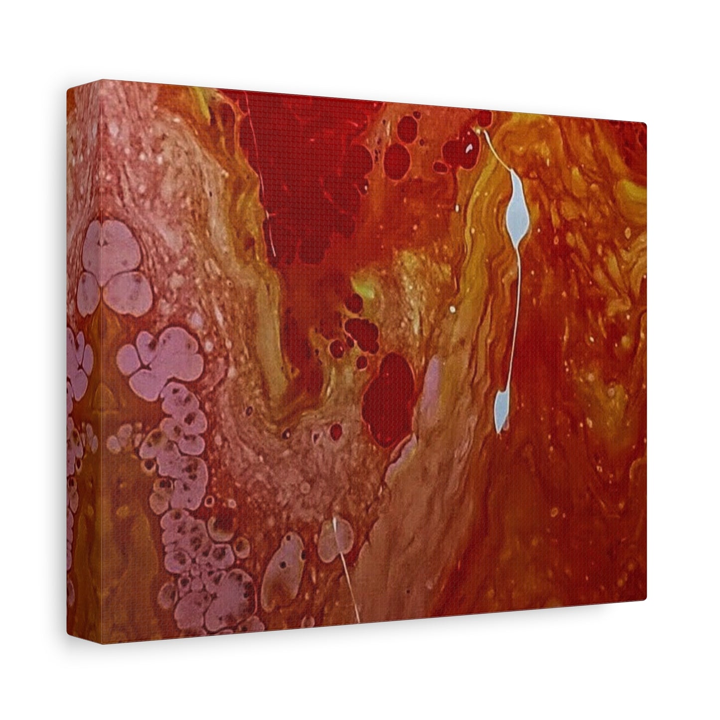 Abstract Red Fluid Art Canvas Print — Matte Stretched Wall Art