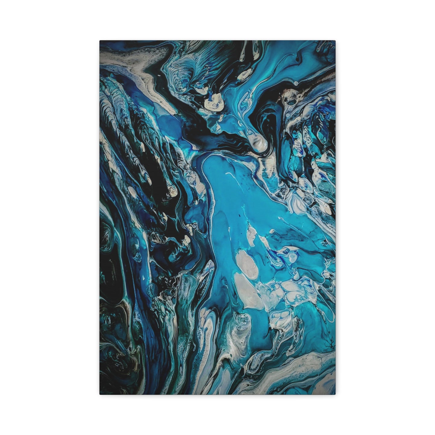Blue Ocean Abstract Matte Canvas Print — Stretched Wall Art
