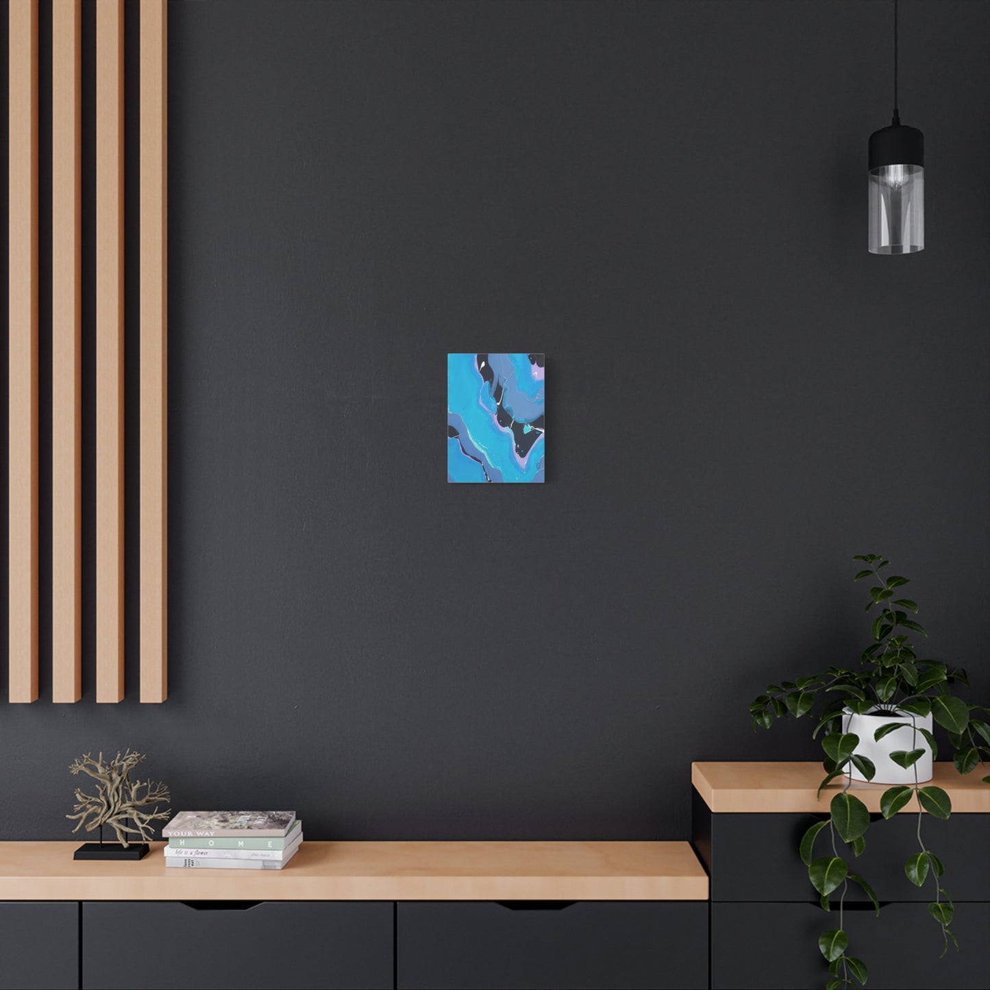 Abstract Blue Fluid Art Canvas Print — Matte Stretched Wall Art 1.25"