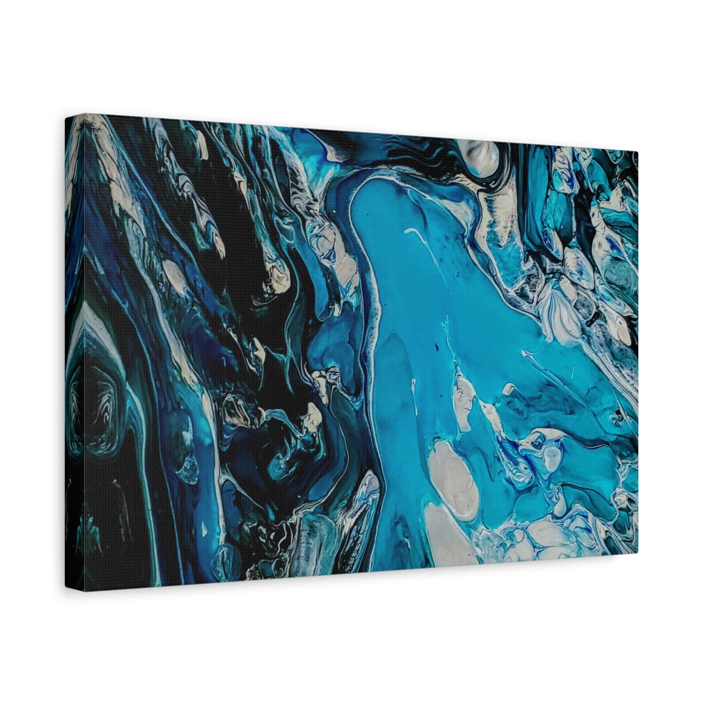 Blue Ocean Abstract Matte Canvas Print — Stretched Wall Art