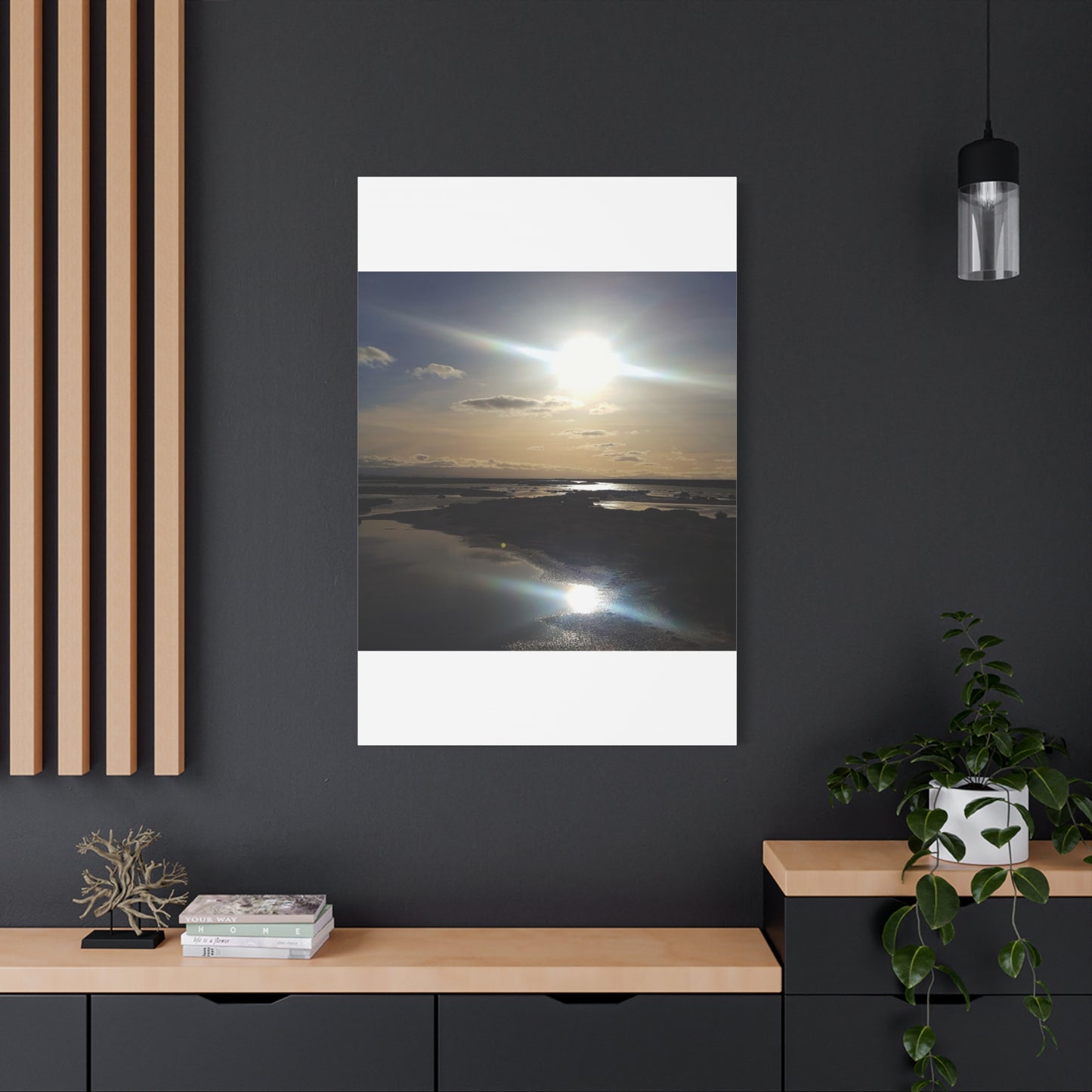 Sunlit Coastal Reflection (don edwards preserve)Canvas Print — Matte Stretched Wall Art