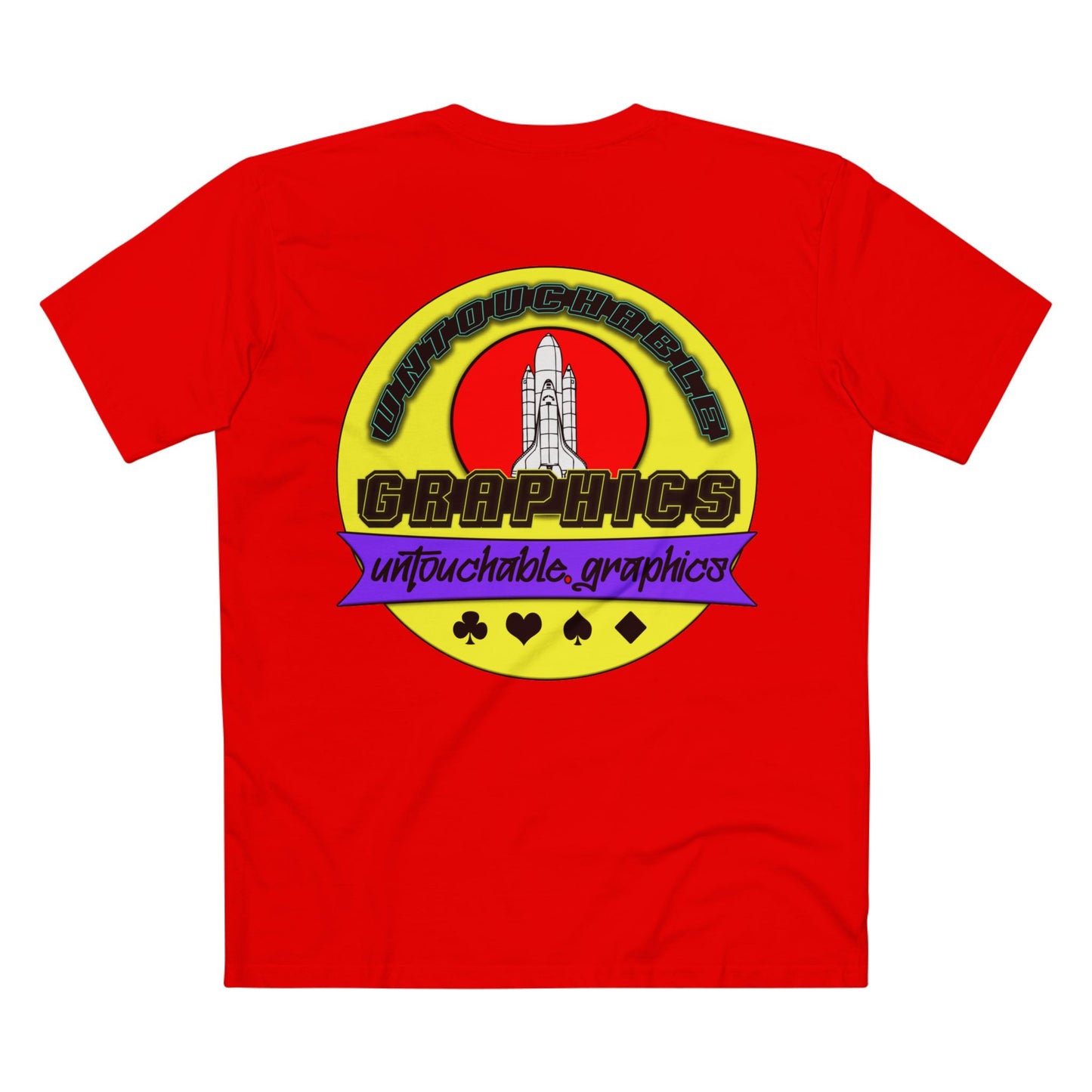 UFO Chest Pocket Tee — Retro Rocket Back Graphic Shirt