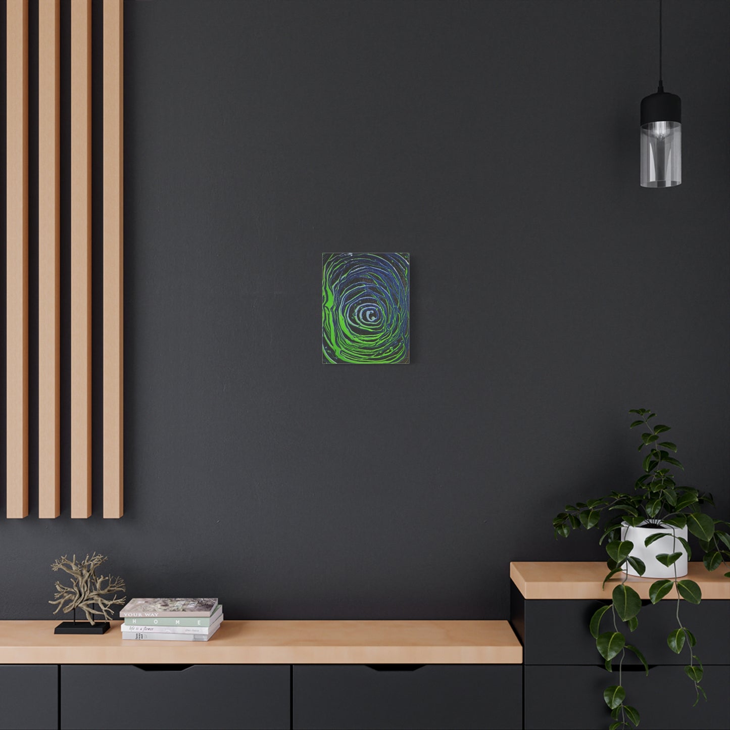 Abstract Green Swirl Matte Canvas Art — Stretched 1.25" Wall Décor