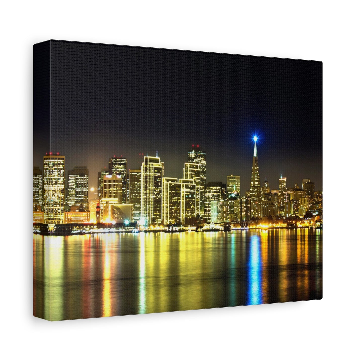 San Francisco Night Skyline Matte Canvas Print — Stretched 1.25"