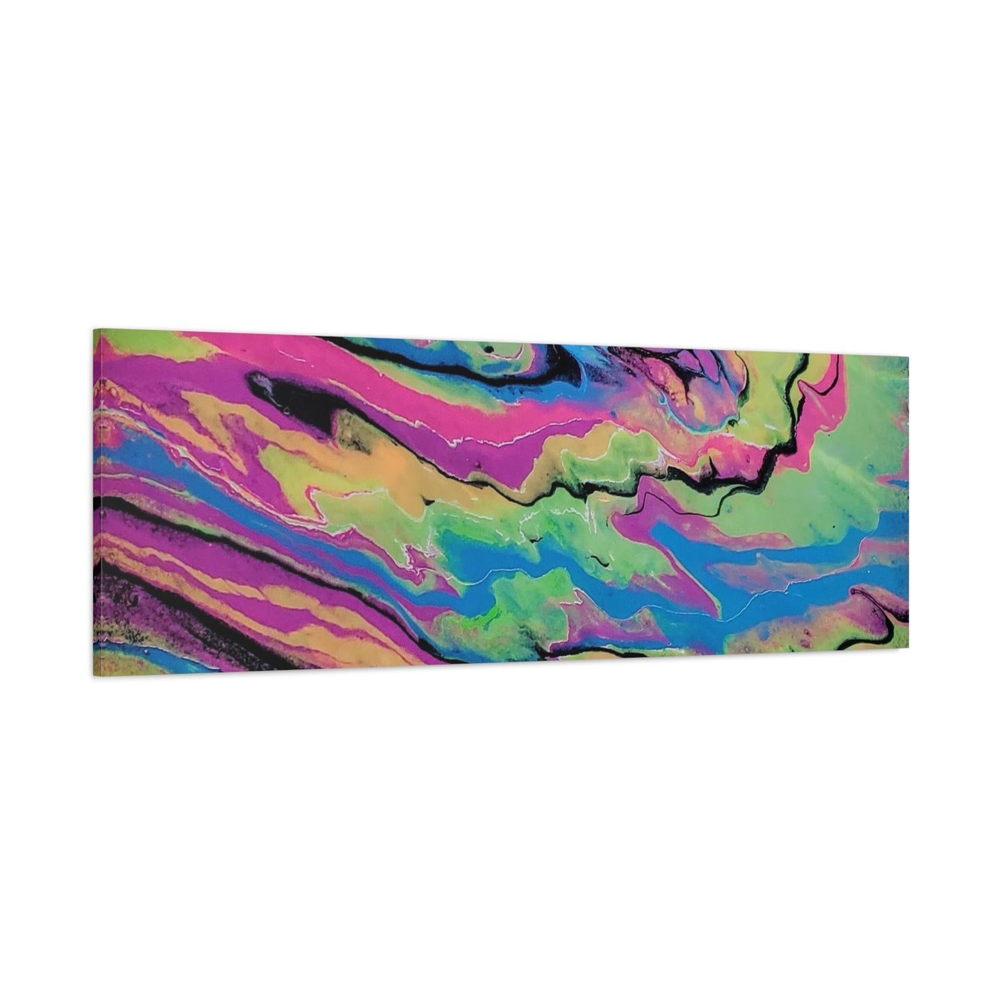 Abstract Neon Fluid Art Canvas Print — Vibrant Psychedelic Wall Decor