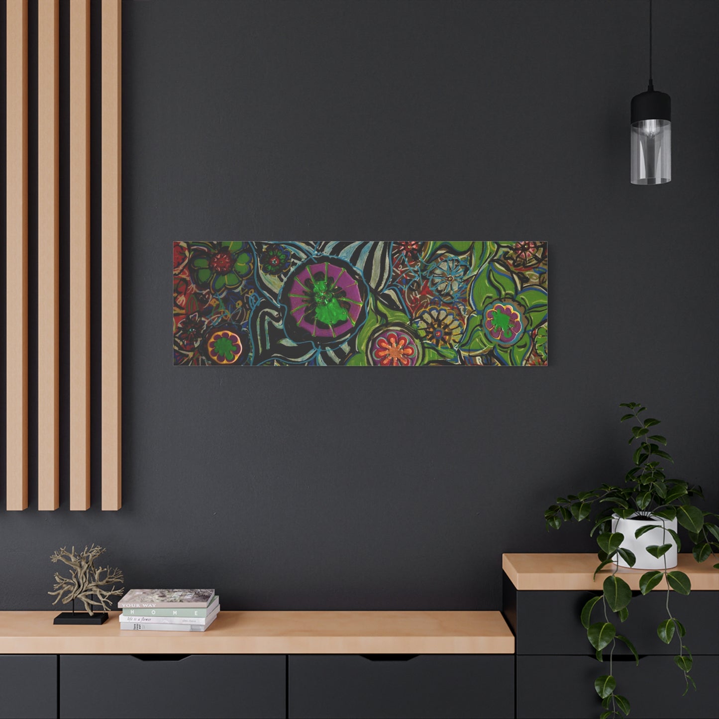 Urban_gardening-03 - Psychedelic Floral Canvas Print — Vibrant Abstract Garden Wall Art