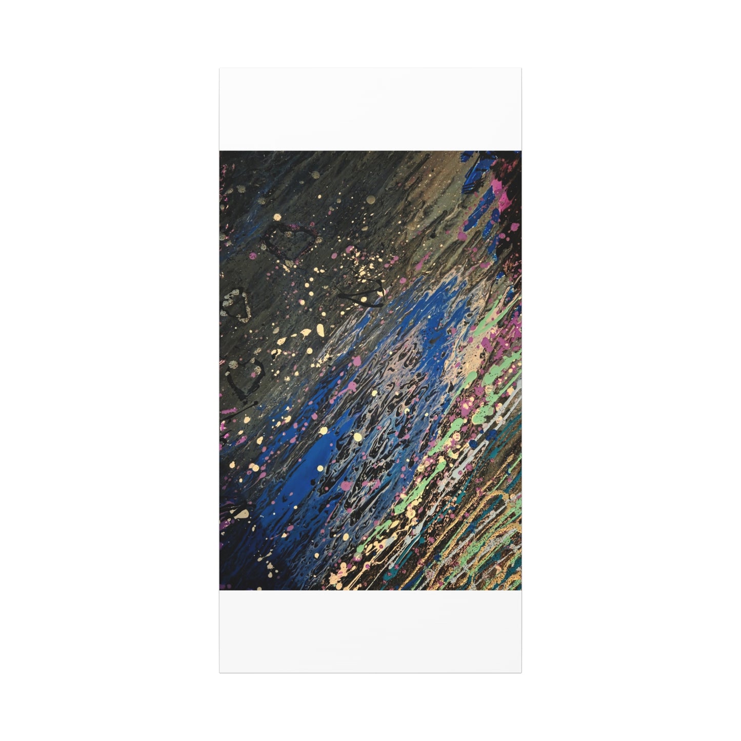 Abstract Splatter Matte Canvas Print — Colorful Fluid Art Wall Decor, Stretched 1.25"