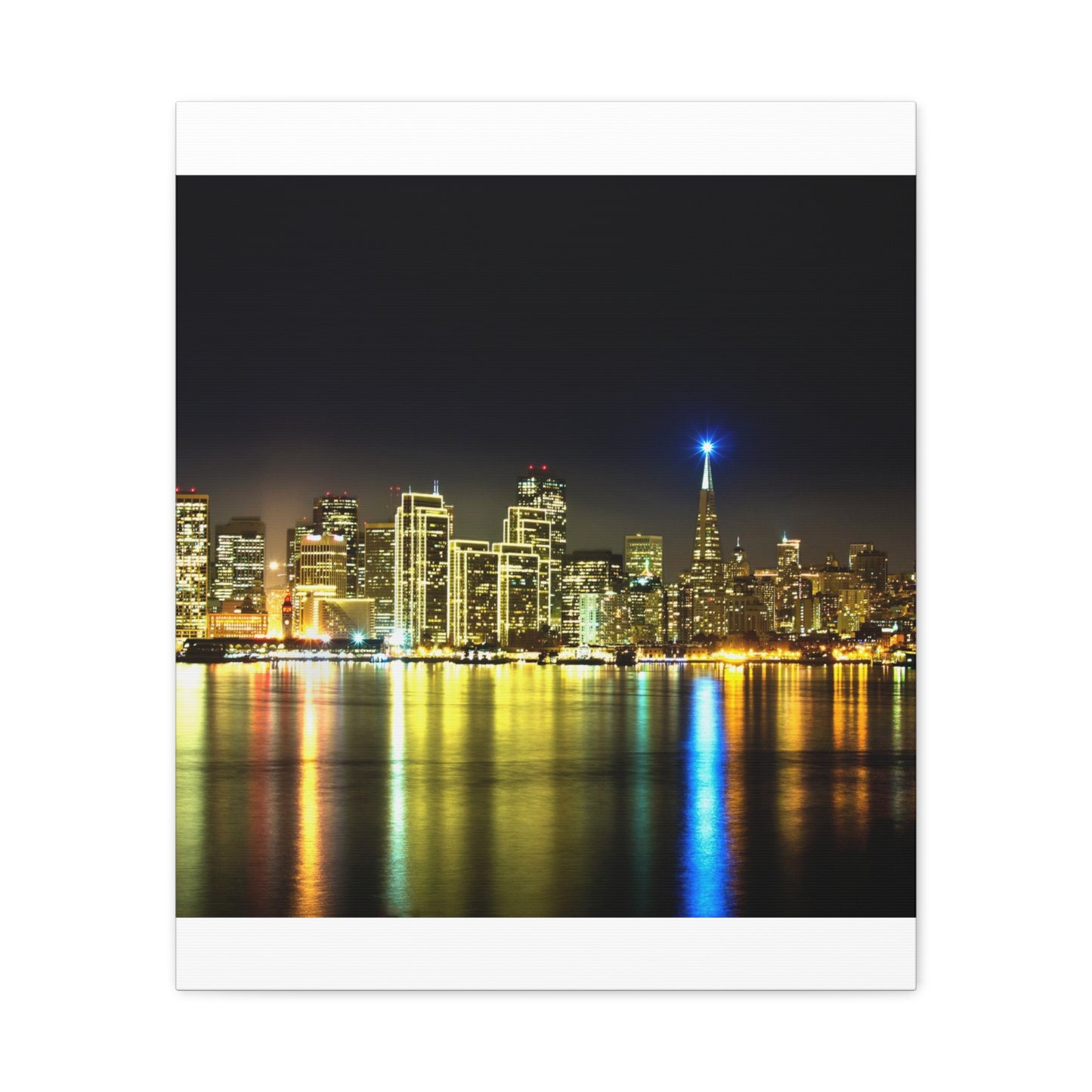 San Francisco Night Skyline Matte Canvas Print — Stretched 1.25"