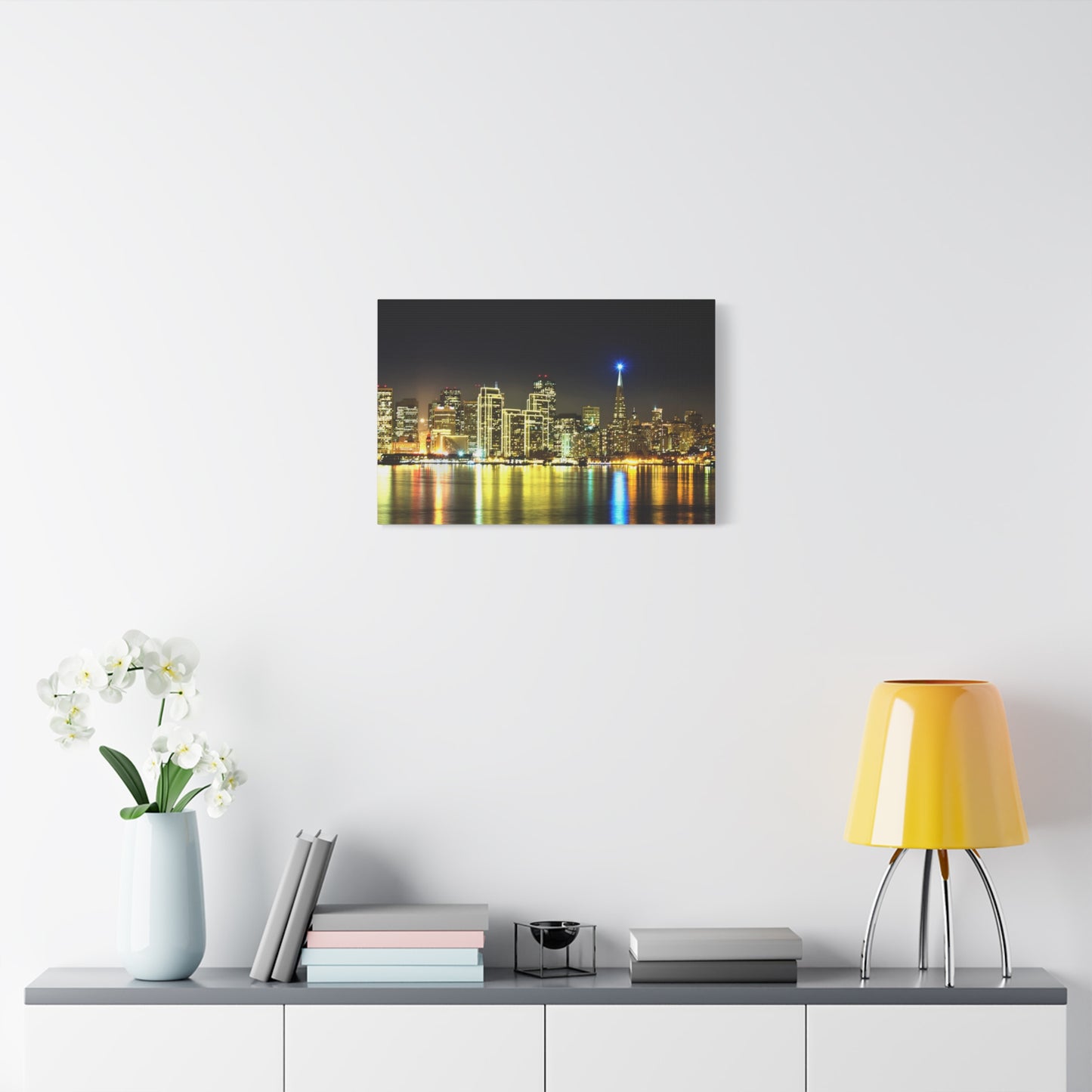 San Francisco Night Skyline Matte Canvas Print — Stretched 1.25"