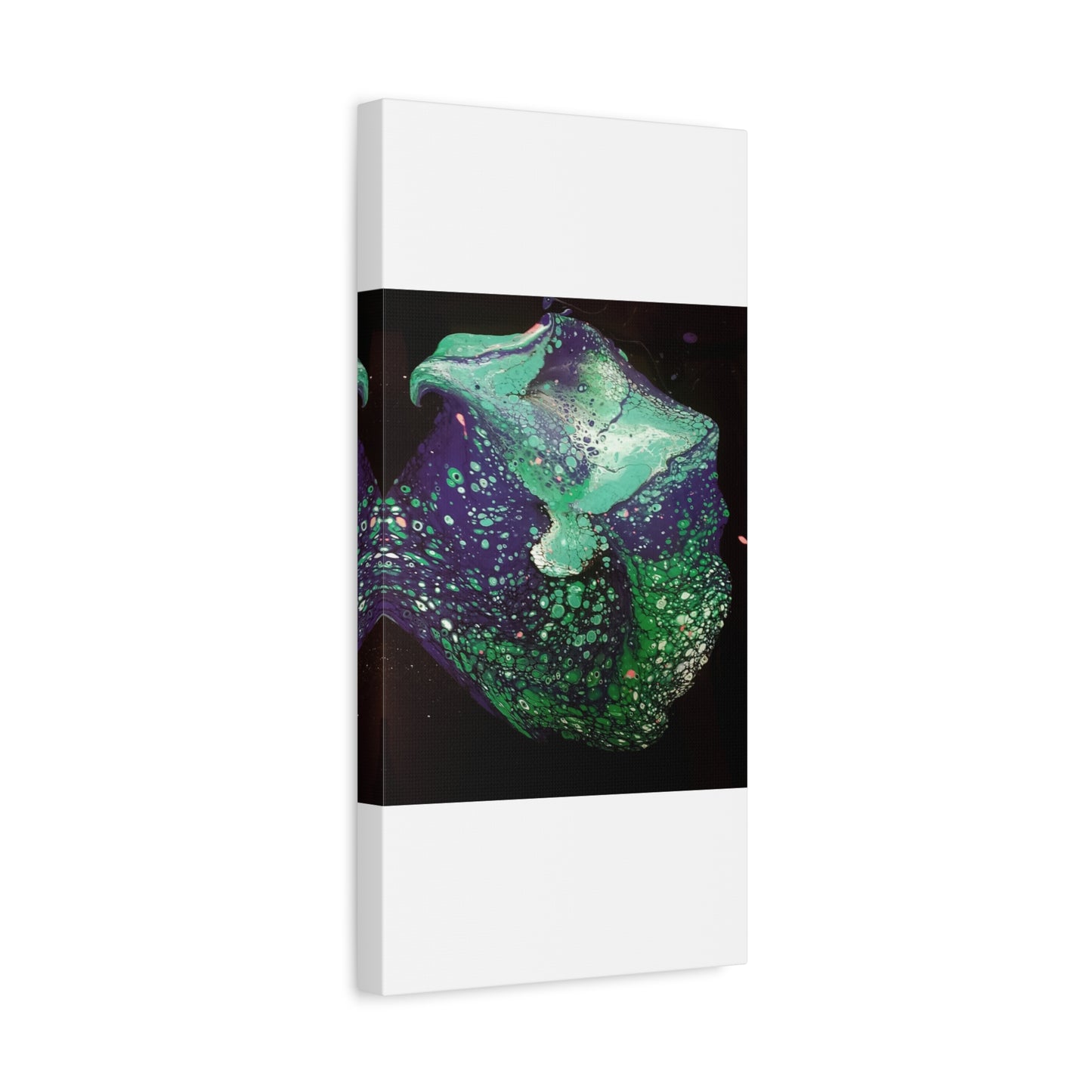 Abstract Green & Teal Fluid Art Canvas Print - Matte Stretched Wall Art