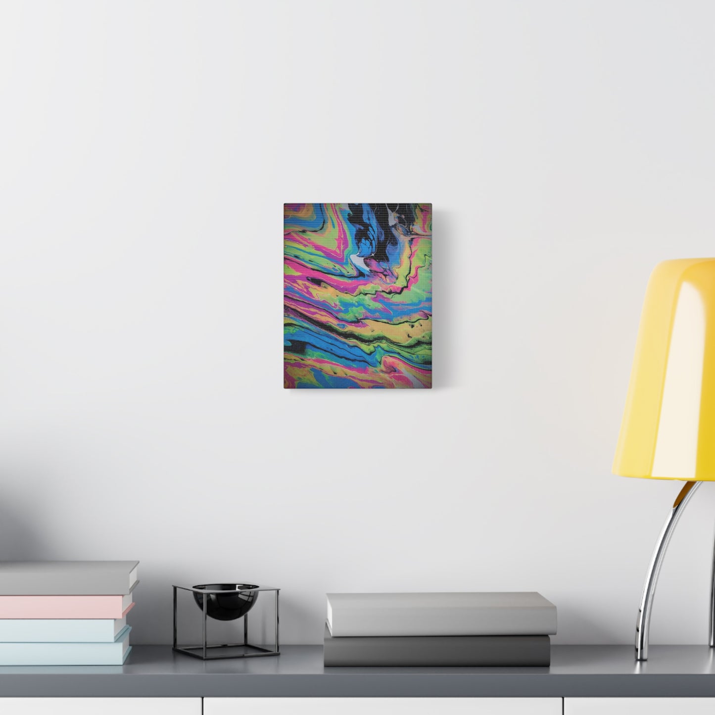 Abstract Neon Fluid Art Canvas Print — Vibrant Psychedelic Wall Decor