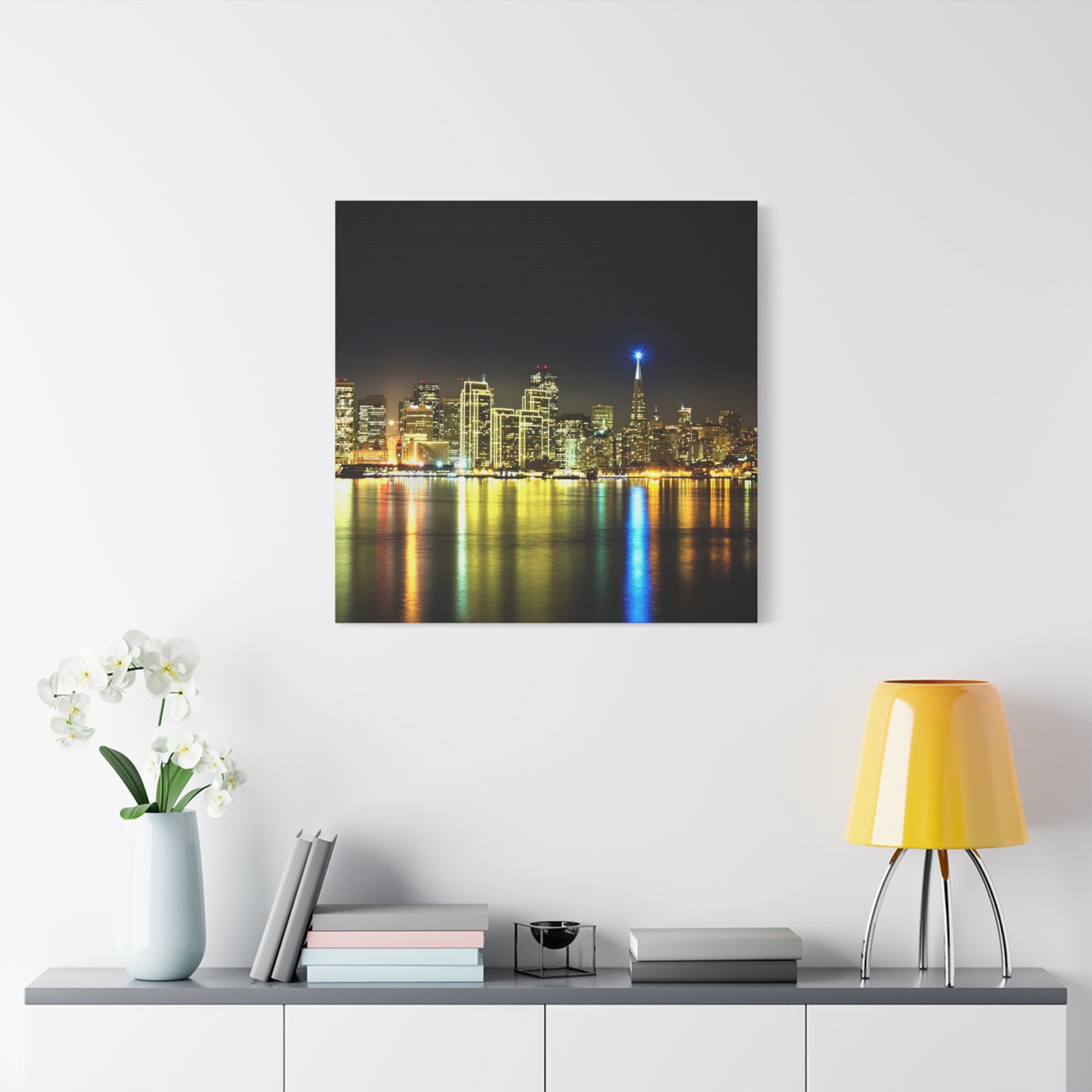 San Francisco Night Skyline Matte Canvas Print — Stretched 1.25"