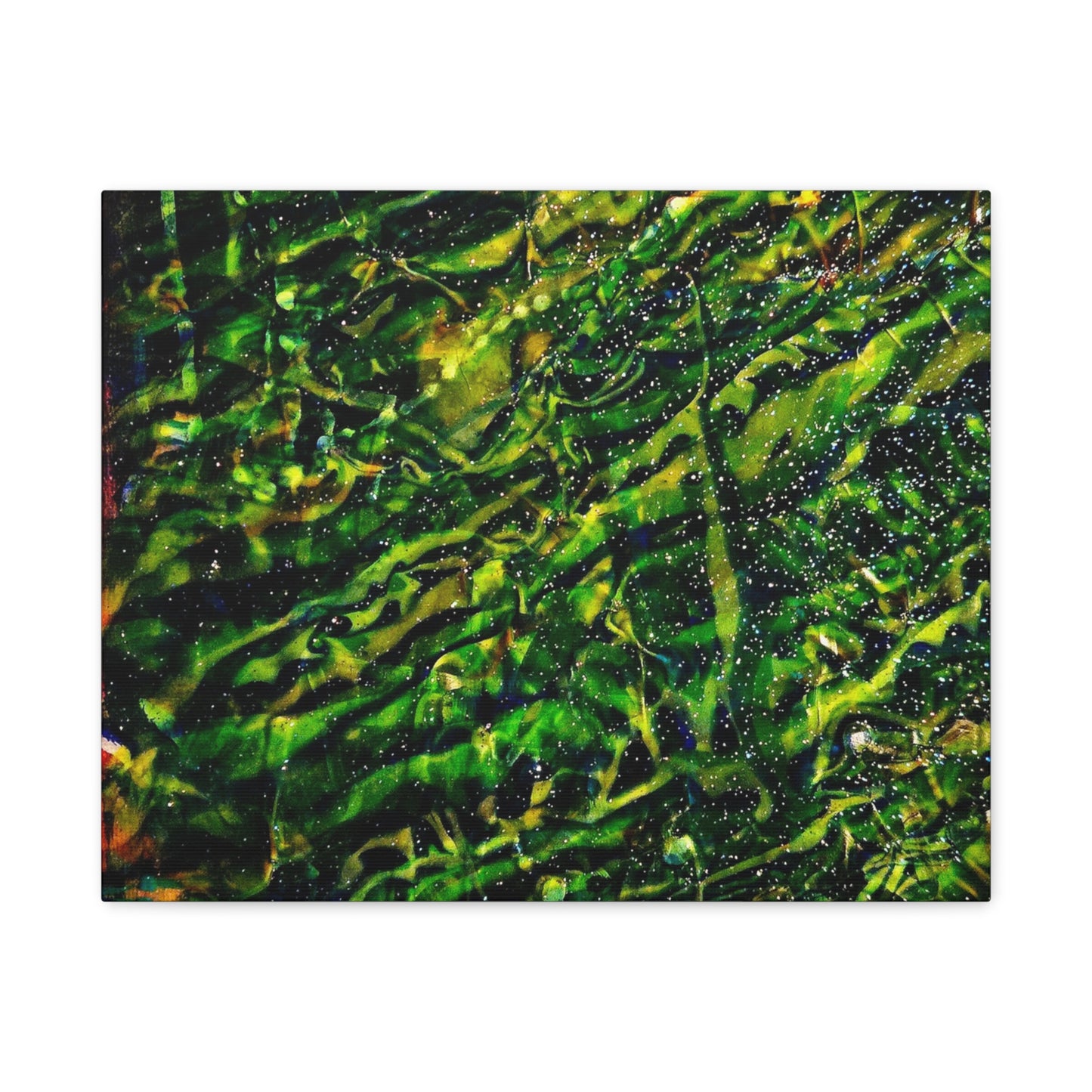 Confessions - Abstract Green Texture Canvas - Matte Stretched Wall Art