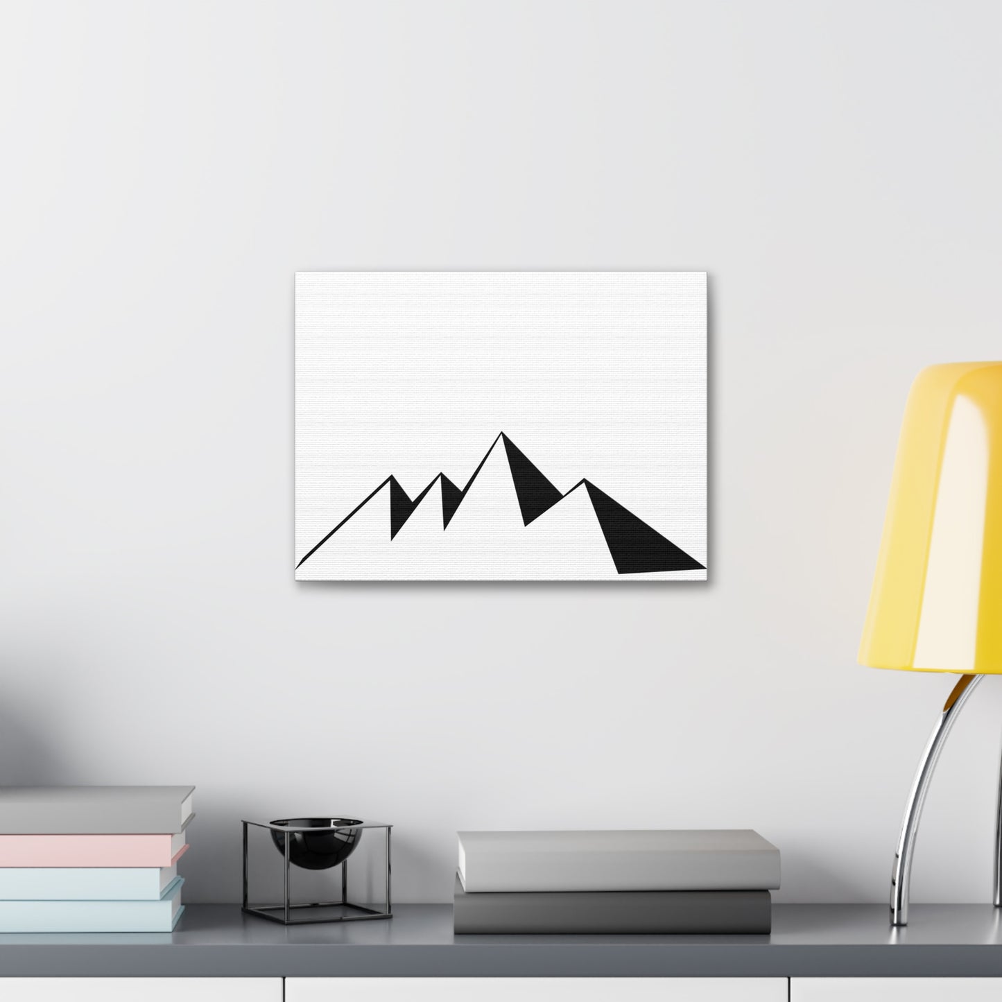 mountains001 - Modern Black Mountain Canvas Art