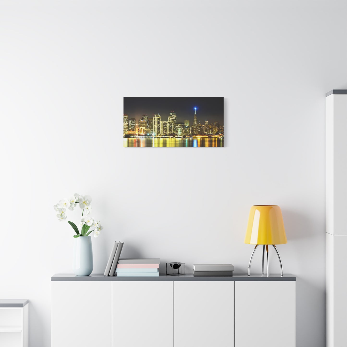 San Francisco Night Skyline Matte Canvas Print — Stretched 1.25"