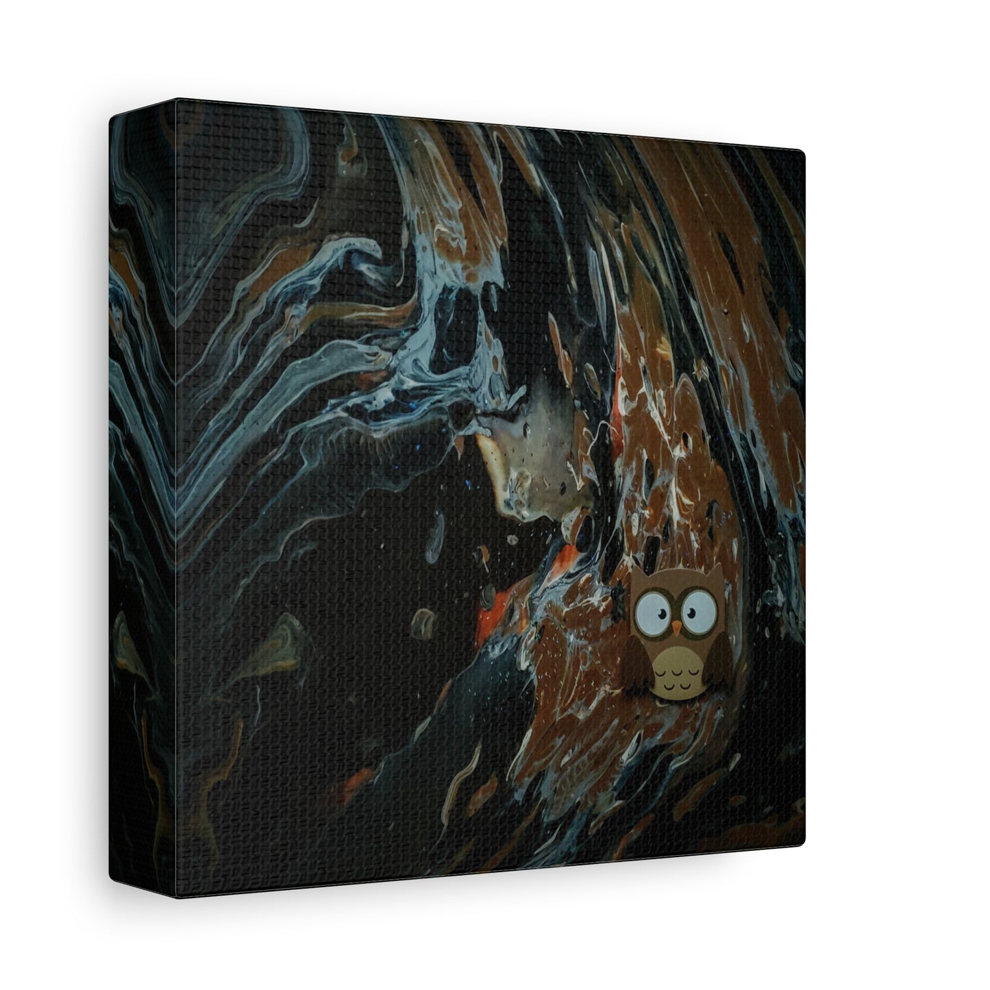 Abstract Swirl Owl Matte Canvas Print