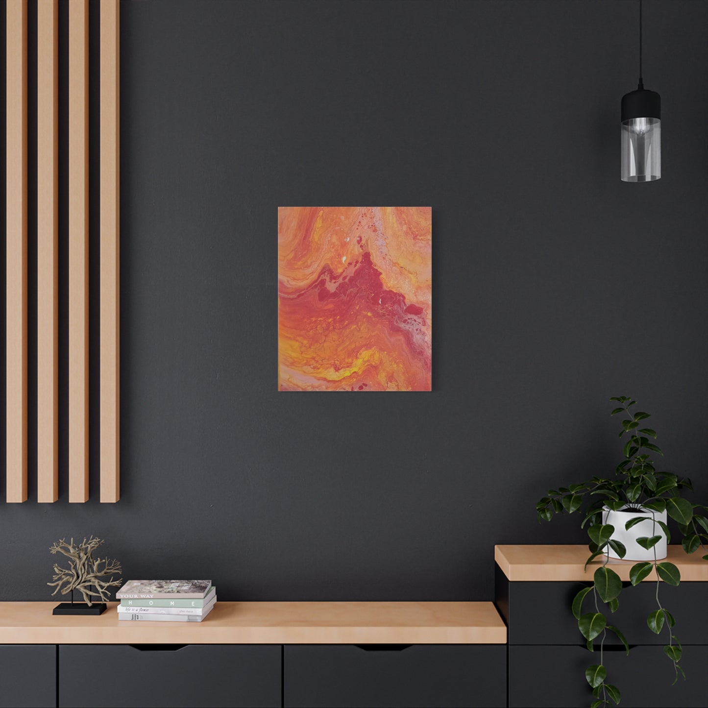 Abstract Pepto Popured - Sunset Swirl Matte Canvas Art - Stretched 1.25"