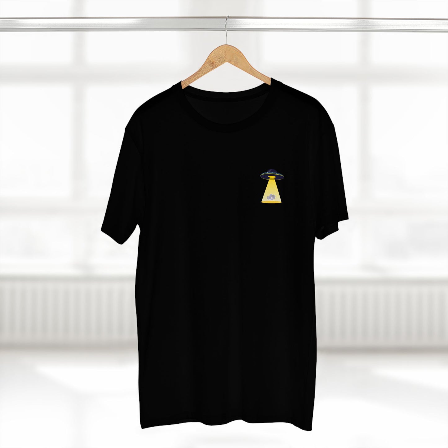 UFO Chest Pocket Tee — Retro Rocket Back Graphic Shirt