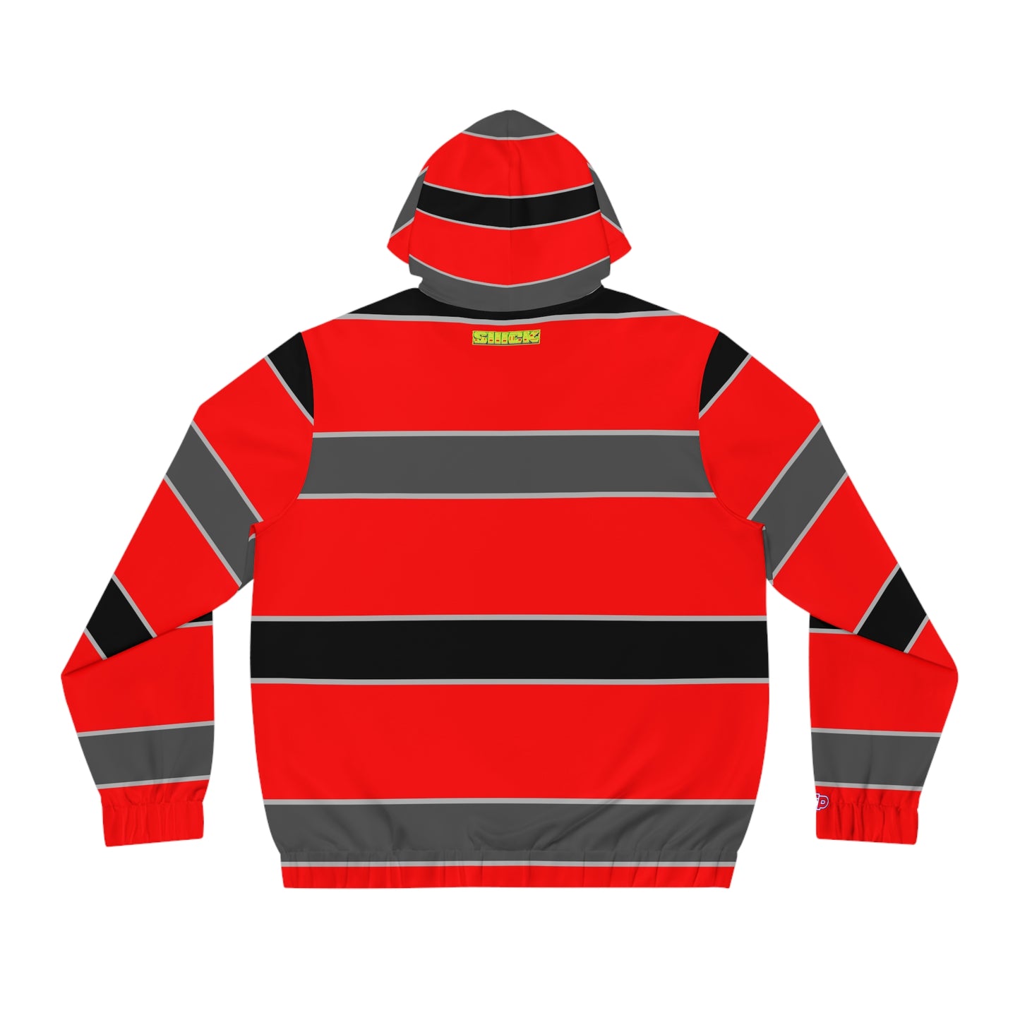 Red & Black Striped Full-Zip Hoodie — Bold Retro Skate Style