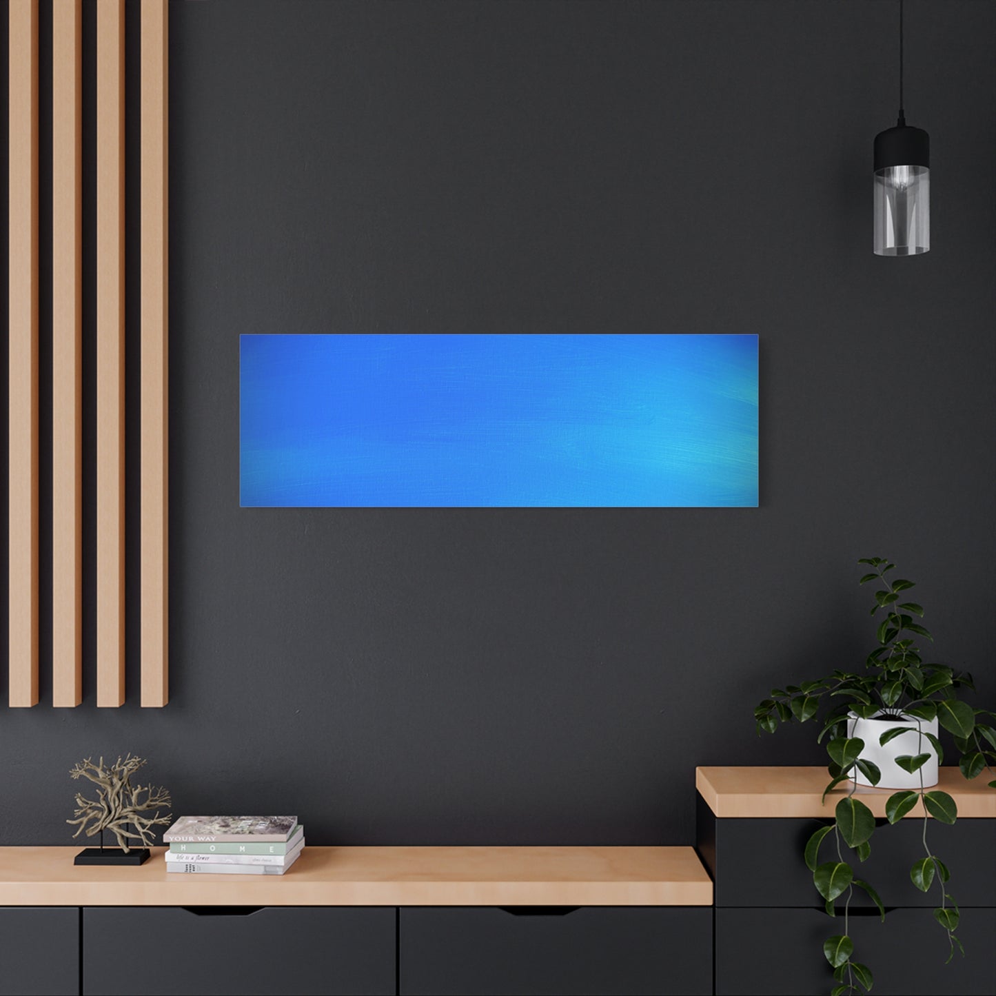 Blue Burst - Gradient Matte Canvas Print — Abstract Ocean Wall Art, Stretched 1.25"