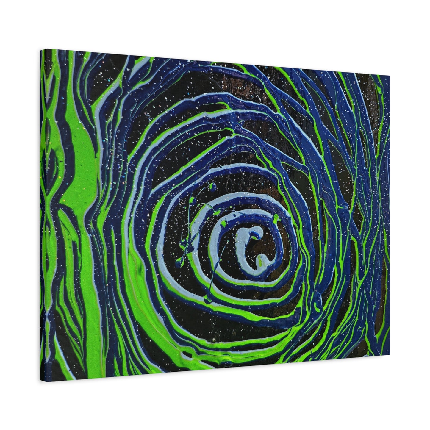 Abstract Green Swirl Matte Canvas Art — Stretched 1.25" Wall Décor