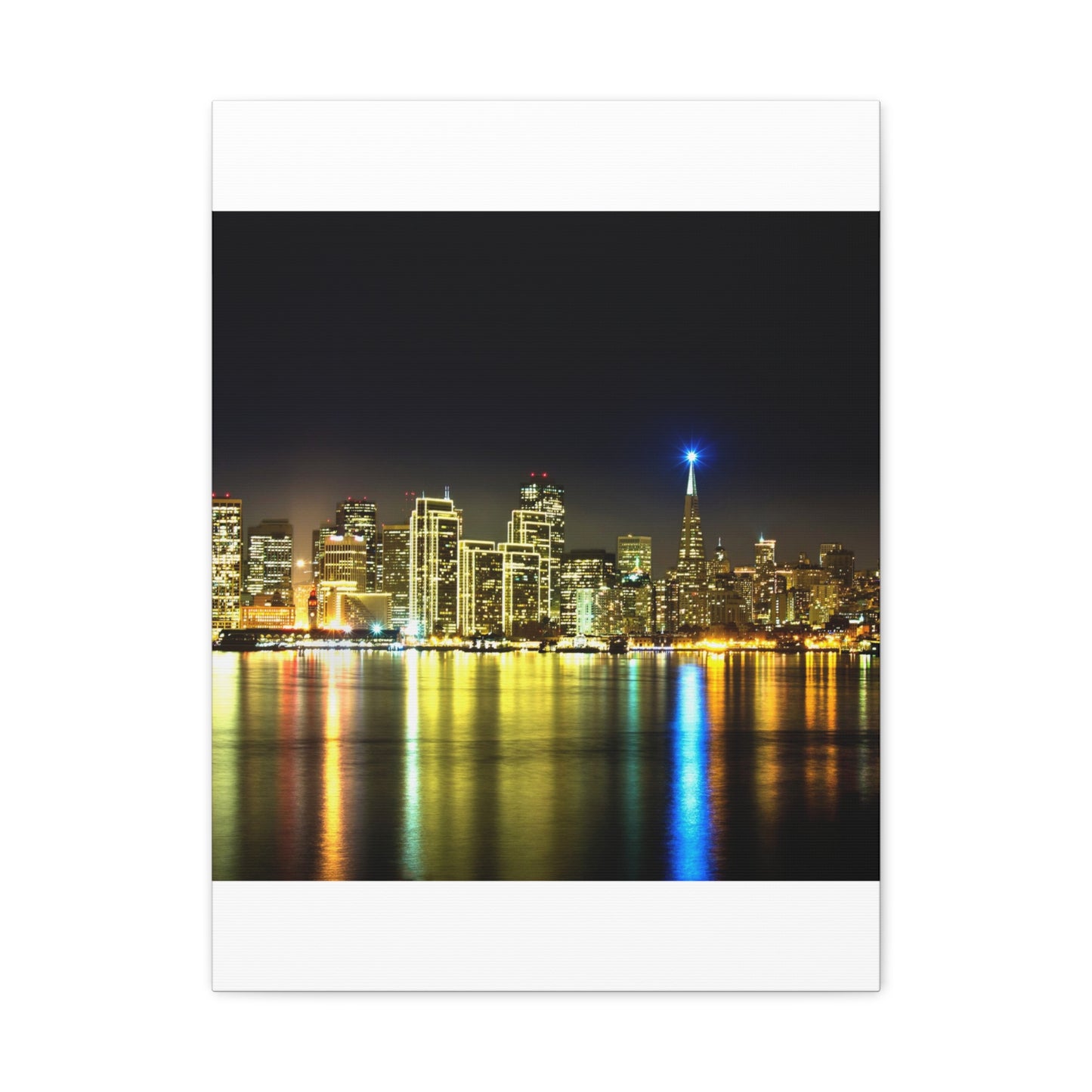 San Francisco Night Skyline Matte Canvas Print — Stretched 1.25"