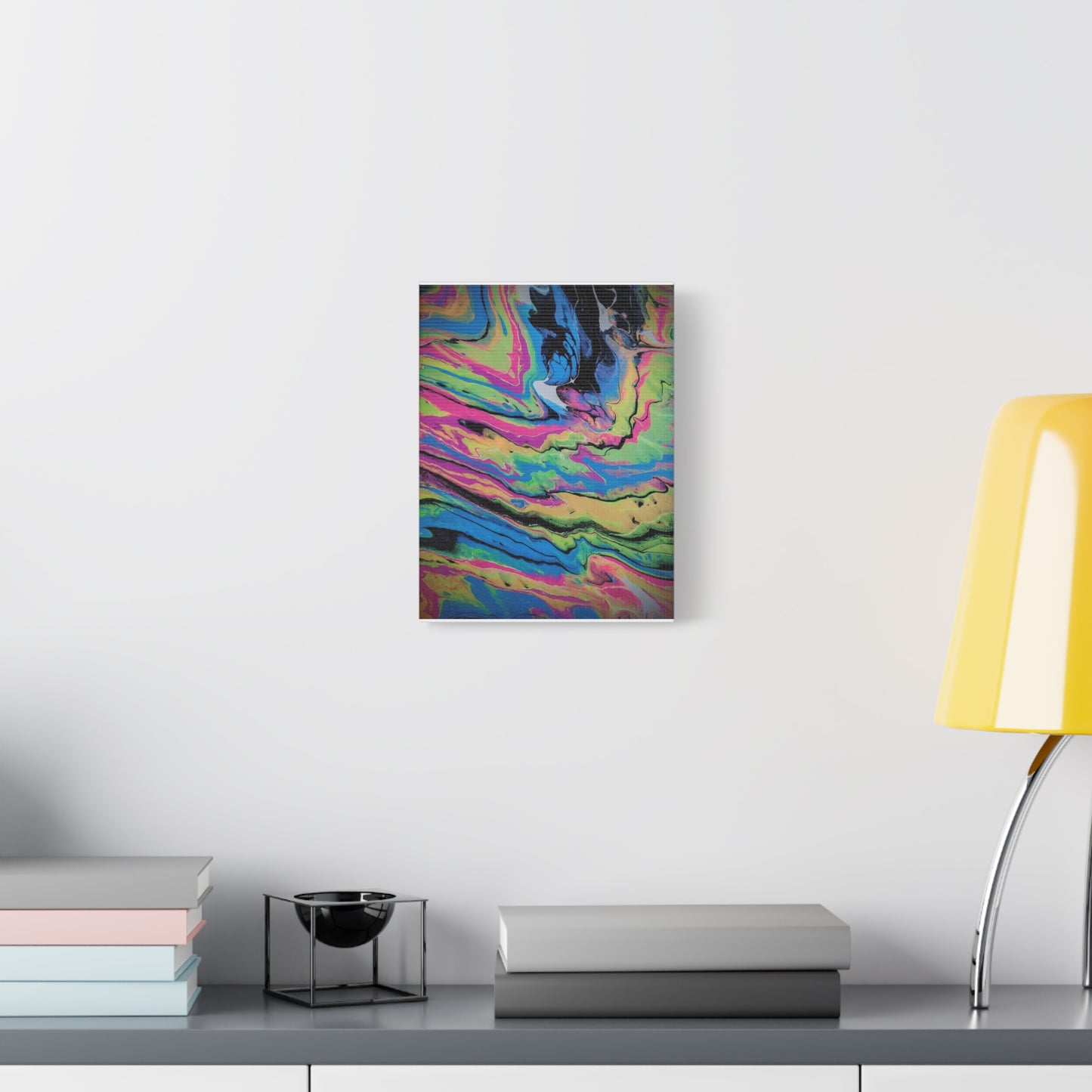 Abstract Neon Fluid Art Canvas Print — Vibrant Psychedelic Wall Decor