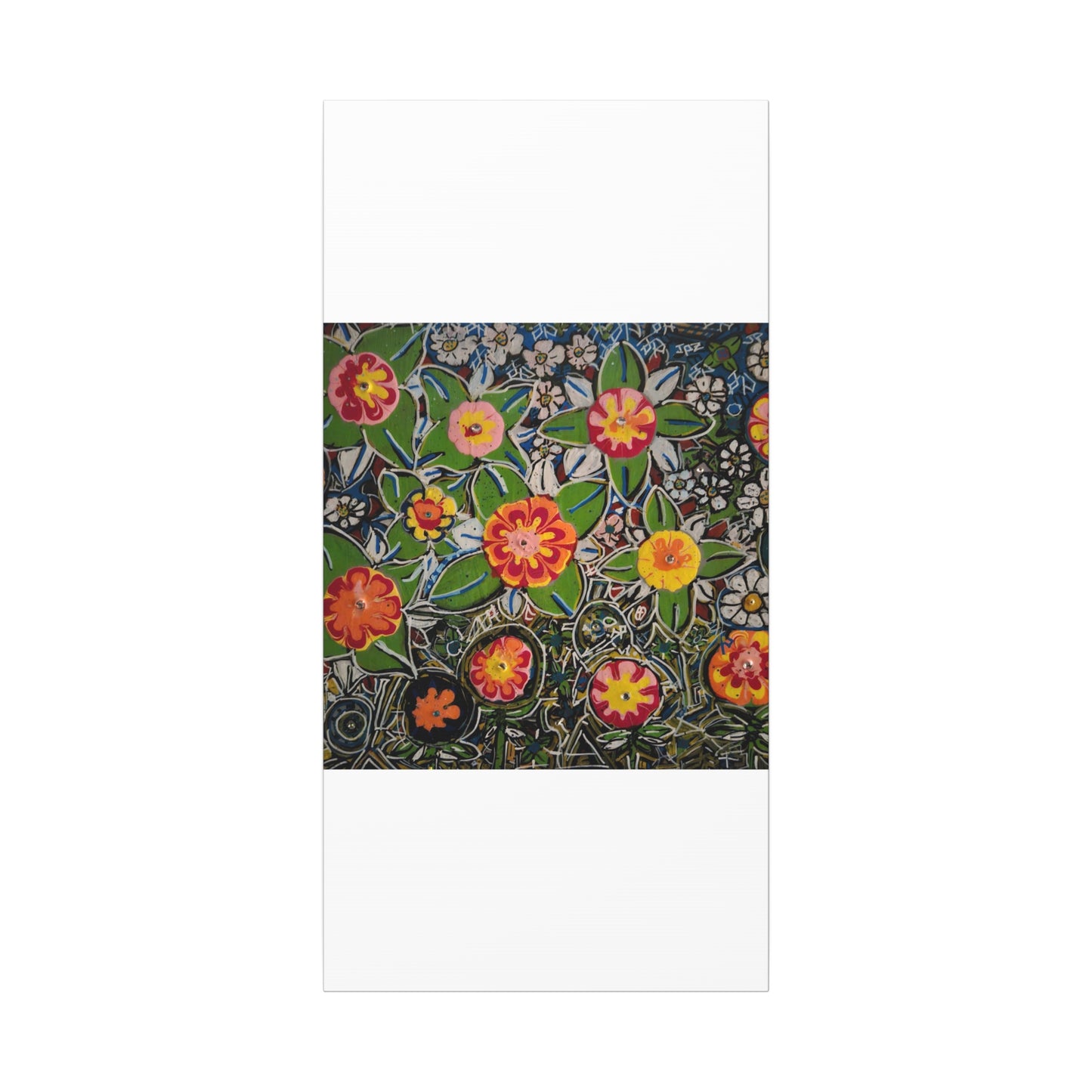 Urban_gardening-04 - Floral Pop Matte Stretched Canvas – Colorful Hand-Painted Garden Wall Art
