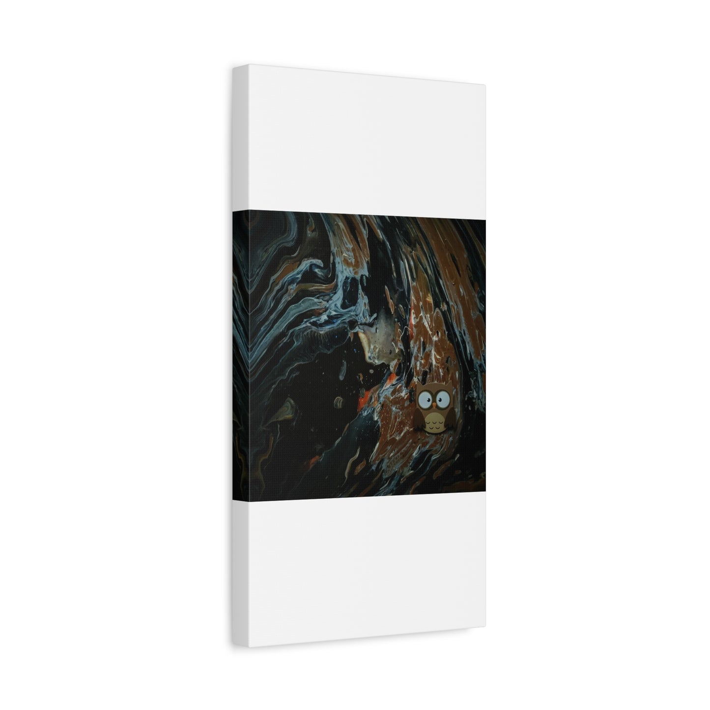 Abstract Swirl Owl Matte Canvas Print