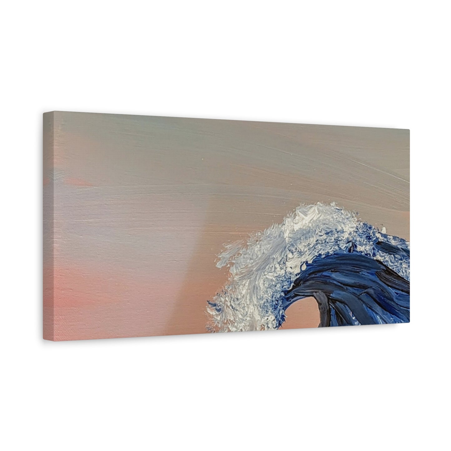 California_Coast - Ocean Wave Canvas Art — Blue Wave Seascape Matte Stretched Canvas