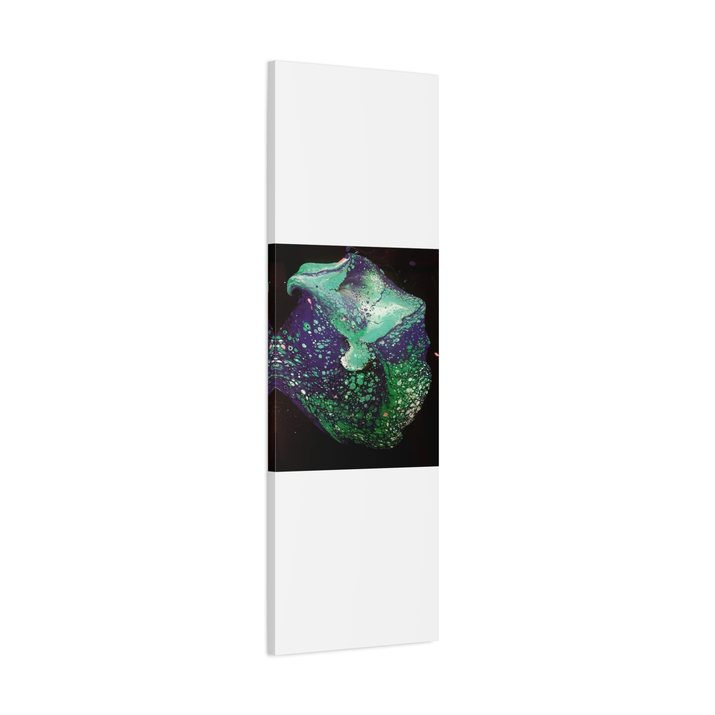 Abstract Green & Teal Fluid Art Canvas Print - Matte Stretched Wall Art