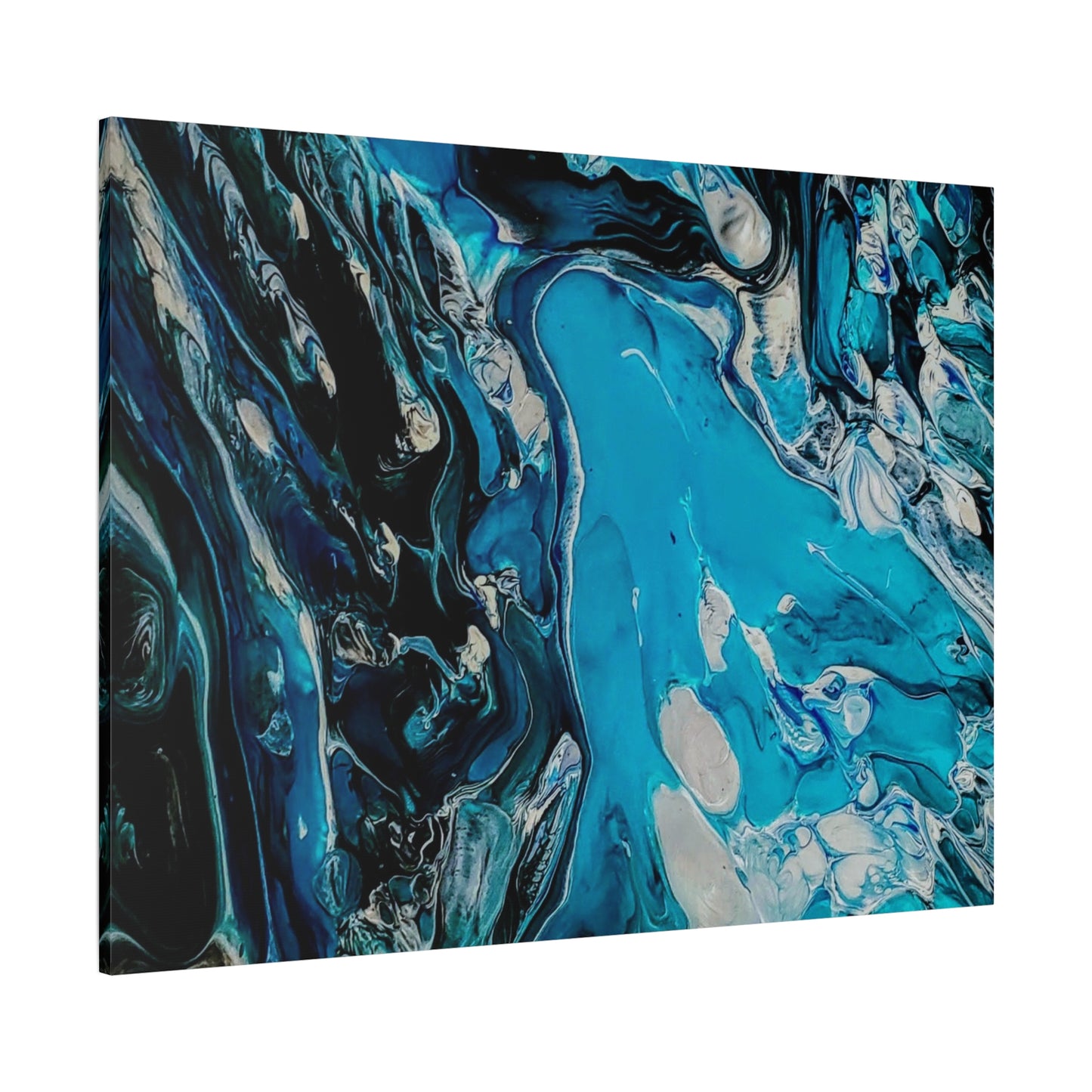 Blue Ocean Abstract Matte Canvas Print — Stretched Wall Art