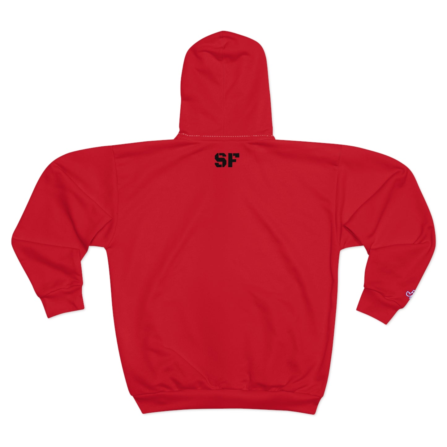 Gun & 40oz 'ERS' Red Zip Hoodie — Streetwear Zip-Up with SF Backprint