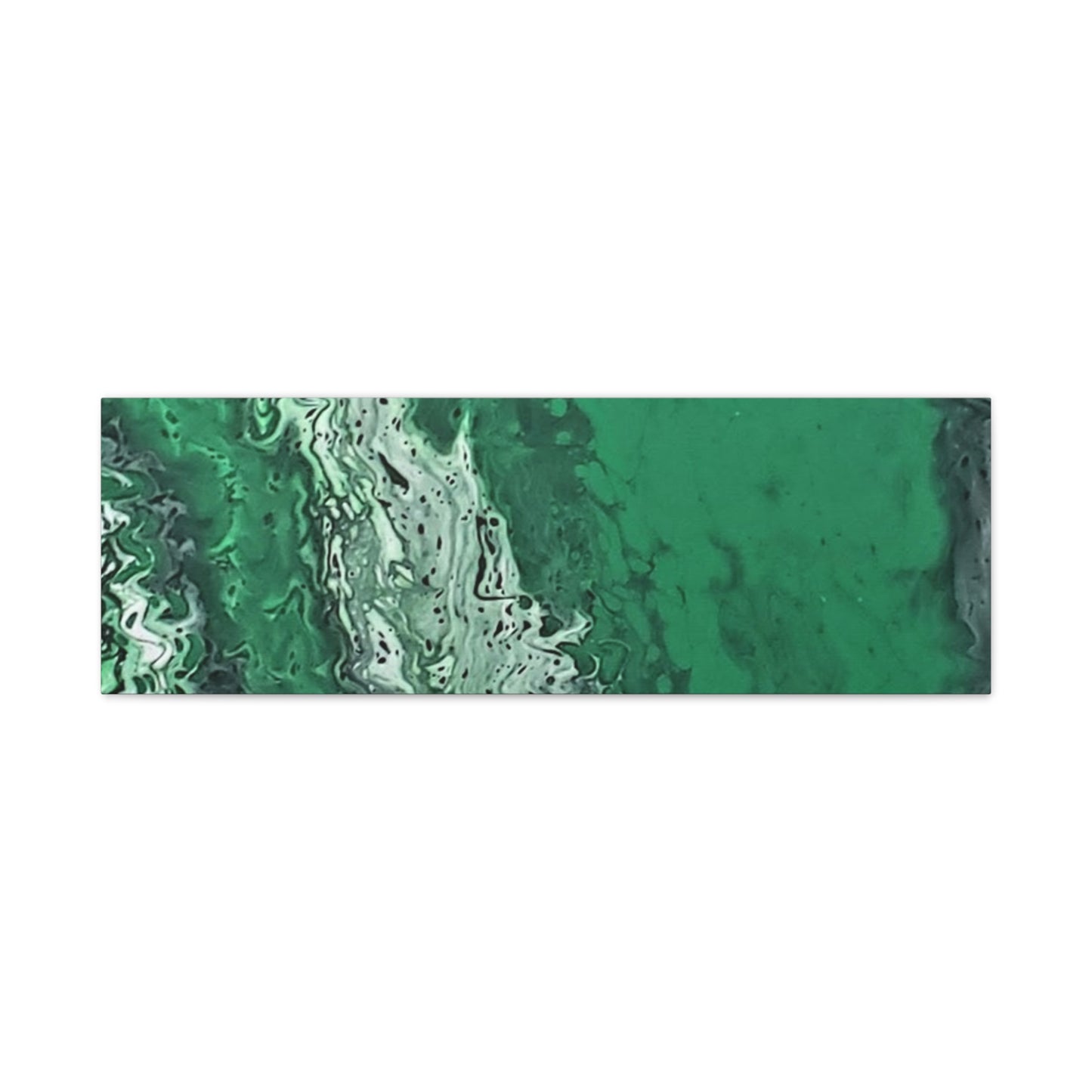 Emerald Wave Abstract Canvas Print — Matte Stretched Wall Art
