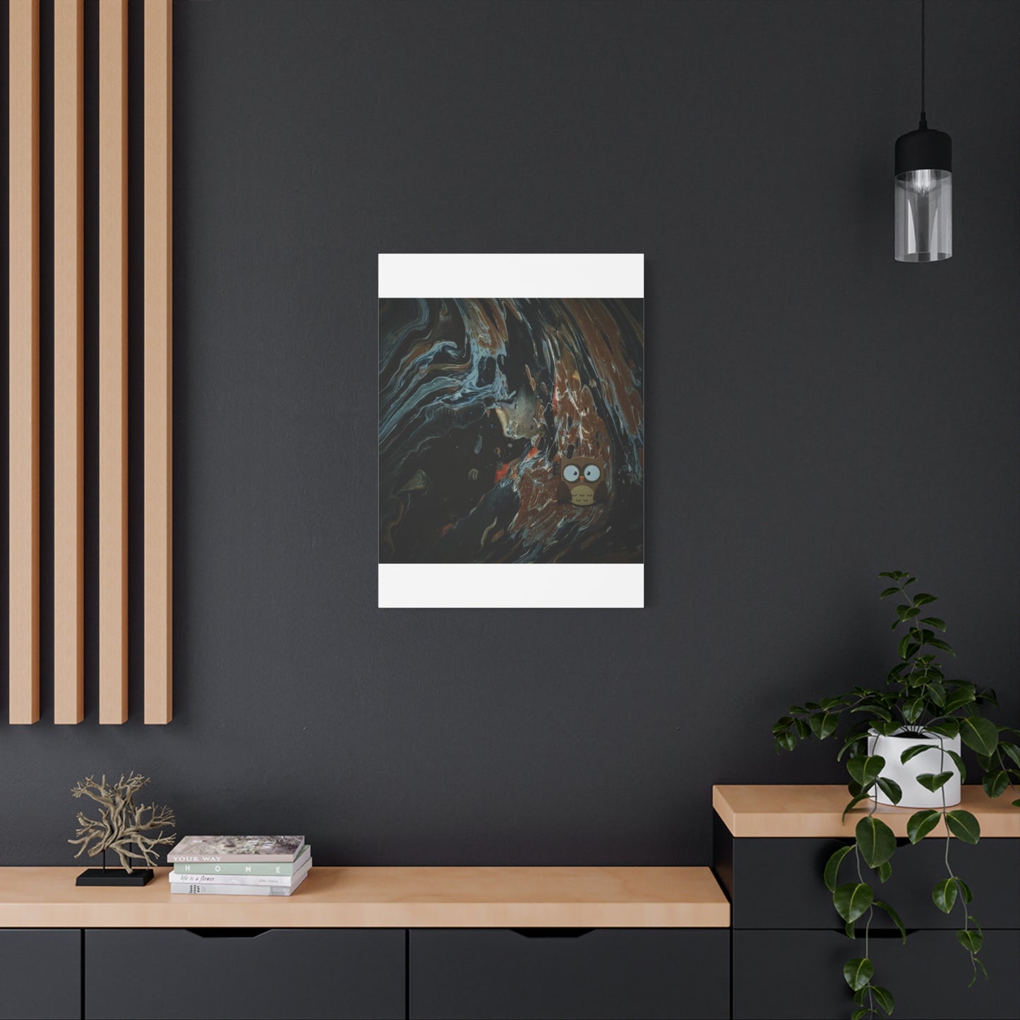 Abstract Swirl Owl Matte Canvas Print