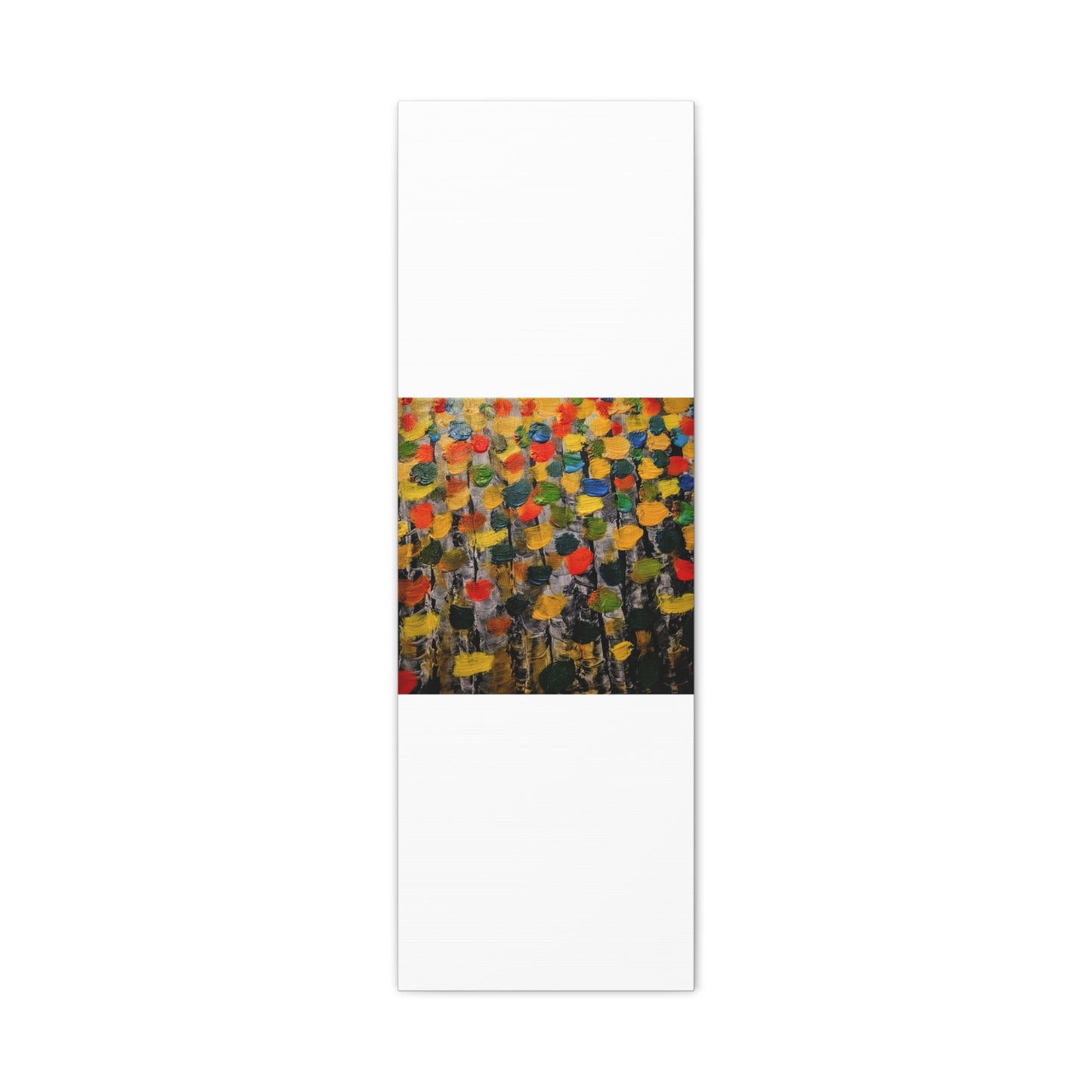 birch trees with color strokes - Abstract Color Bloom Matte Canvas Wall Art — Stretched 1.25"
